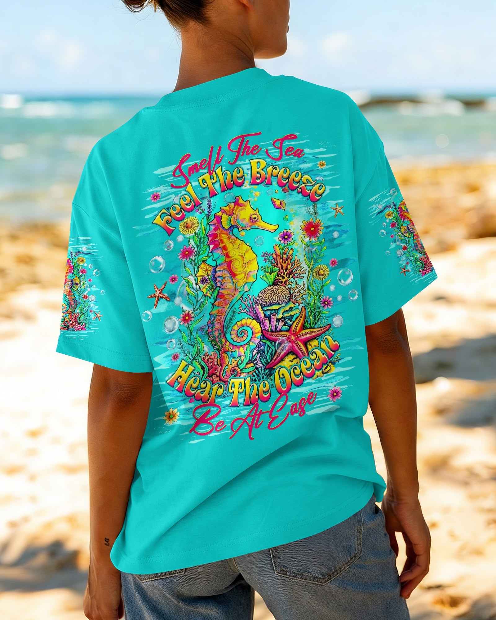 SMELL THE SEA FEEL THE BREEZE SEAHORSE  ALL OVER PRINT - TLHG1206262