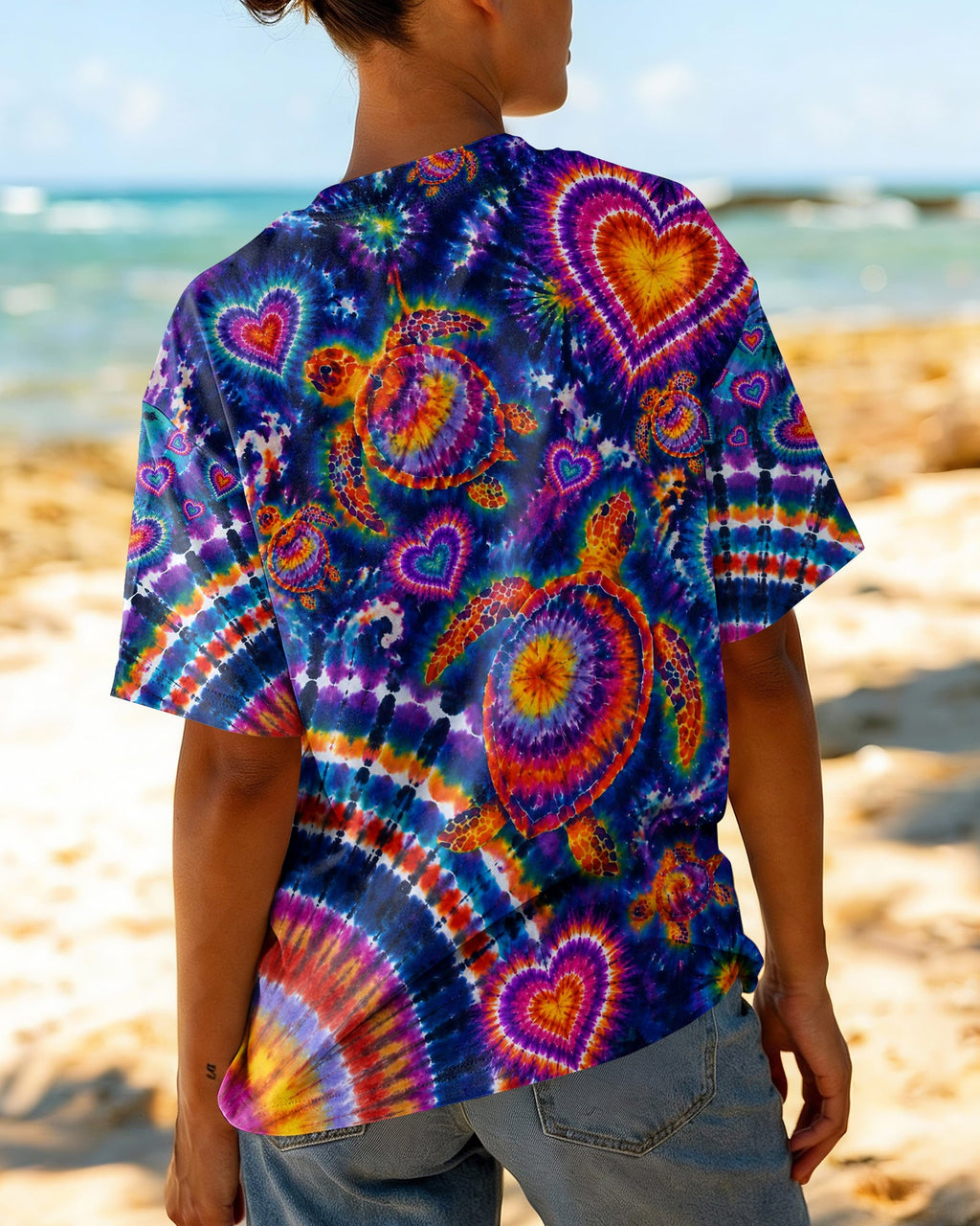 RADIANT SEA TURTLE HEARTS COLORFUL ALL OVER PRINT- KMTM0107261