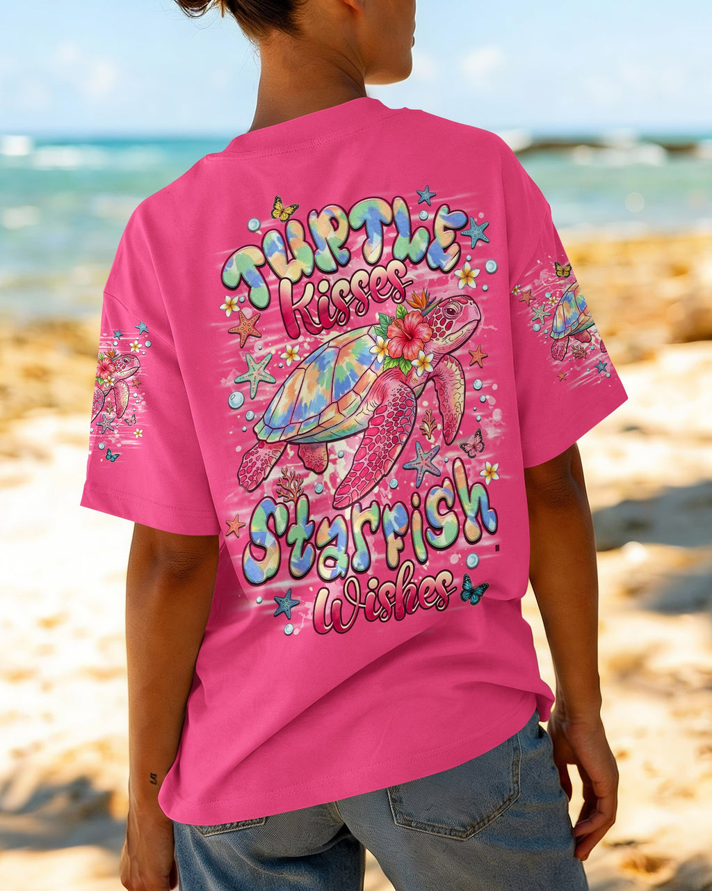 TURTLE KISSES STARFISH WISHES ALL OVER PRINT -  TLHN1606264