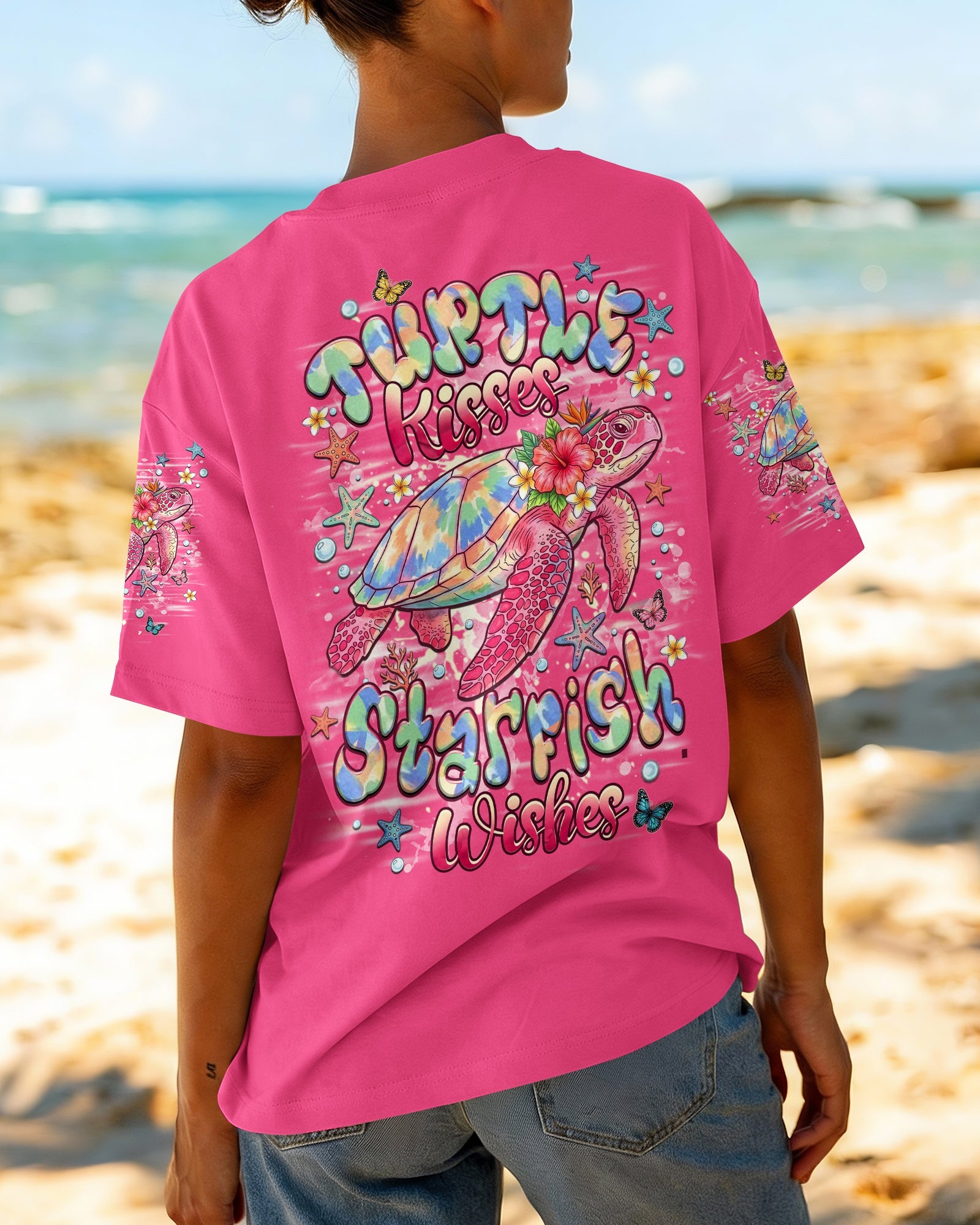 TURTLE KISSES STARFISH WISHES ALL OVER PRINT -  TLHN1606264