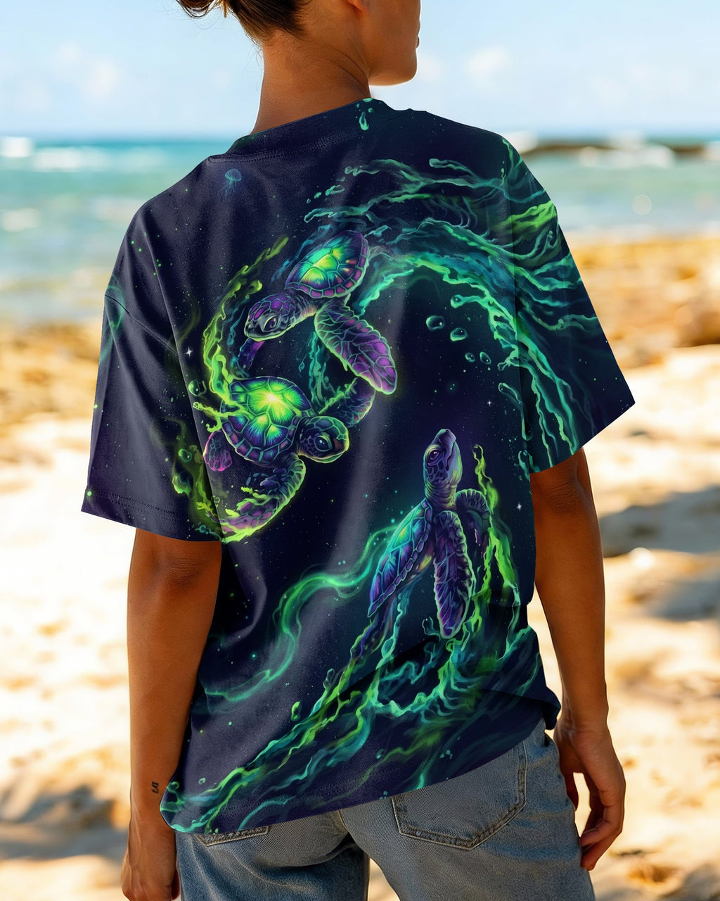 THREE TURTLES OF THE COSMIC TIDE ALL OVER PRINT - TLHN1707263