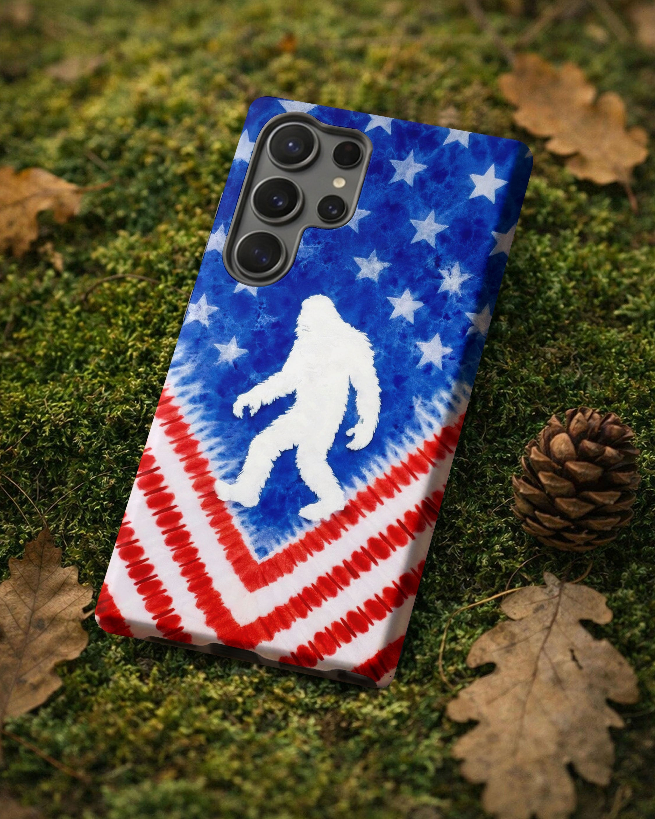 BIGFOOT FLAG RED WHITE & BLUE SWIRL PHONE CASE  - TLTW2105265