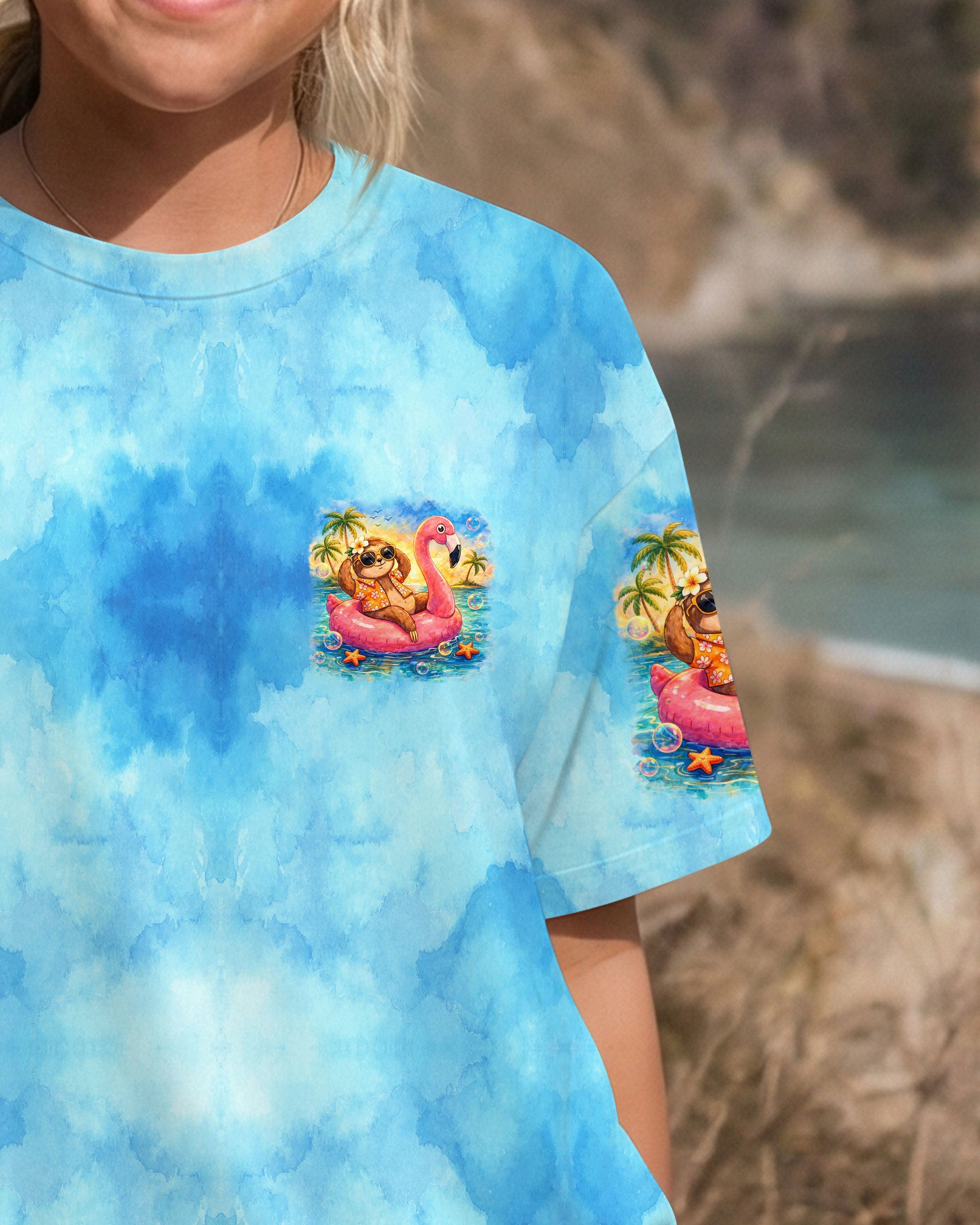 MENTALLY ON ISLAND TIME SLOTH ALL OVER PRINT - TLTW0704262