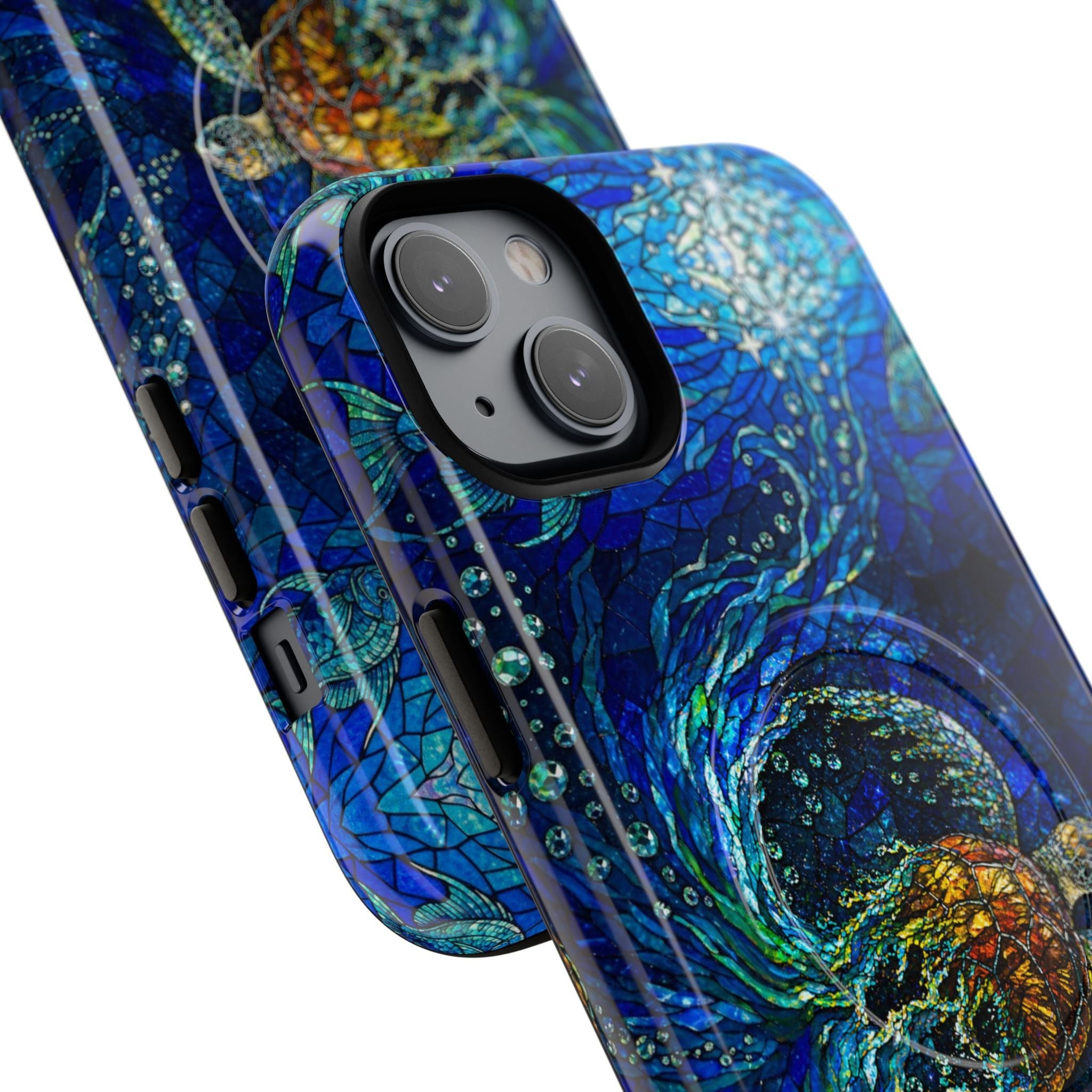 SEA TURTLE OCEAN STAINED GLASS PATTERN MAGNETIC  PHONE CASE  - TLTW2804263