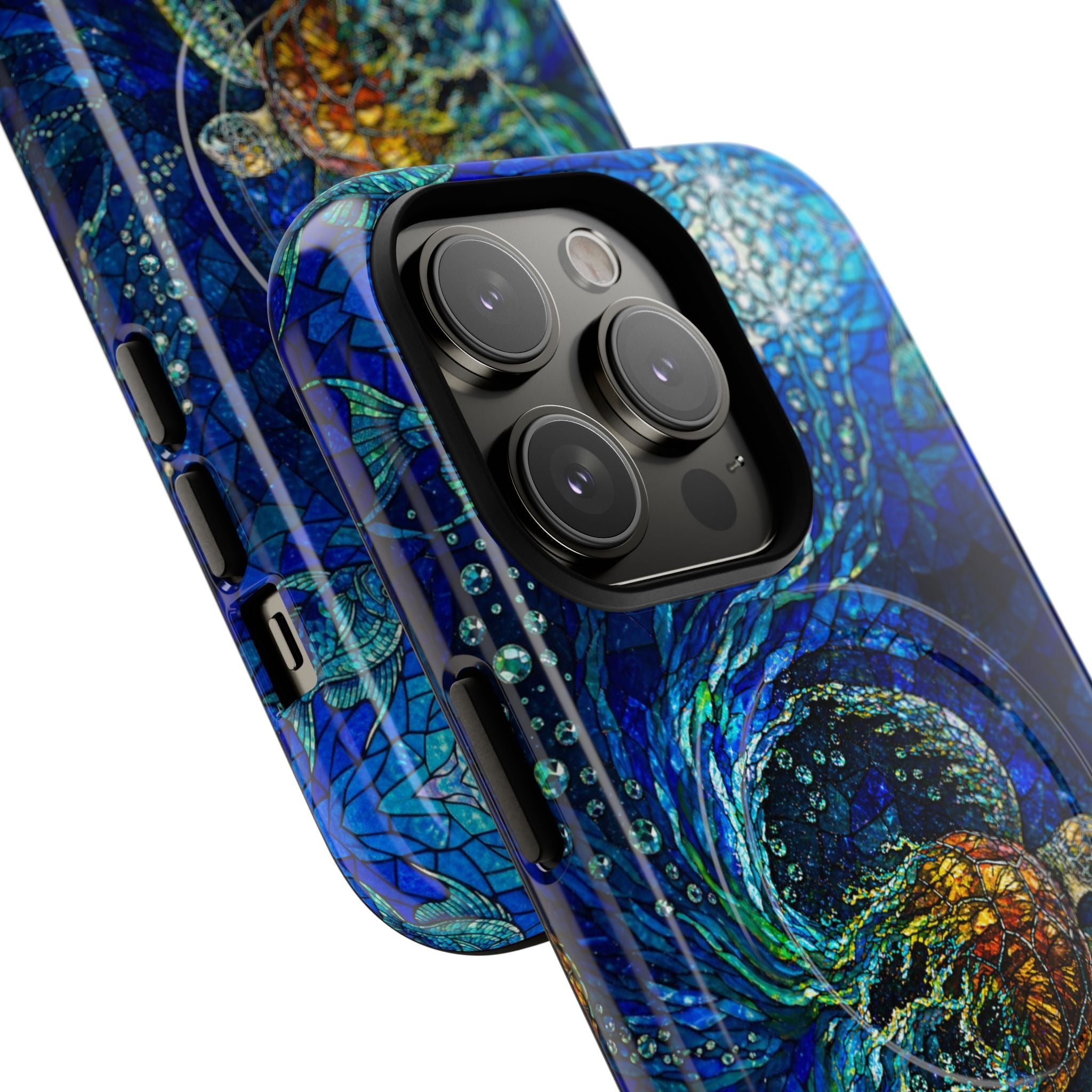 SEA TURTLE OCEAN STAINED GLASS PATTERN MAGNETIC  PHONE CASE  - TLTW2804263