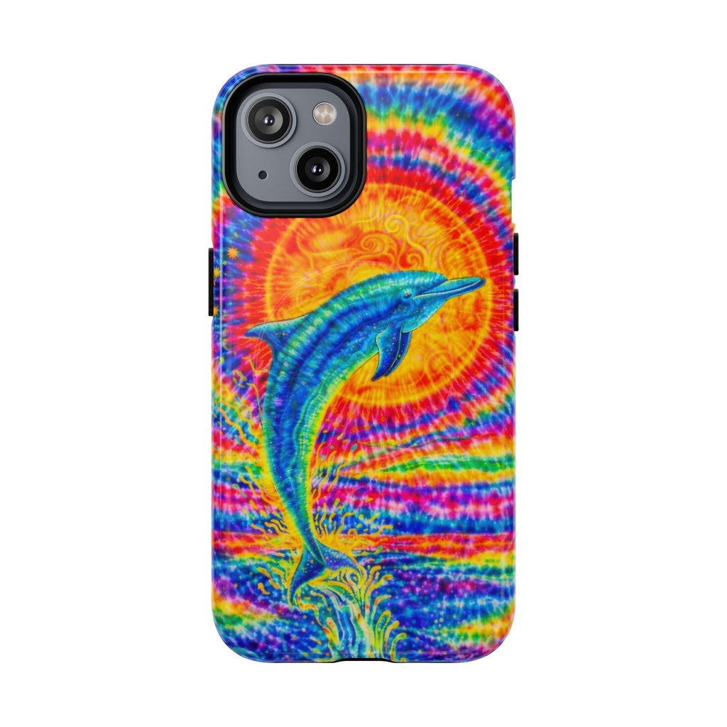 DOLPHIN SUN COLORFUL SWIRL MAGNETIC  PHONE CASE  - TLTW2205261