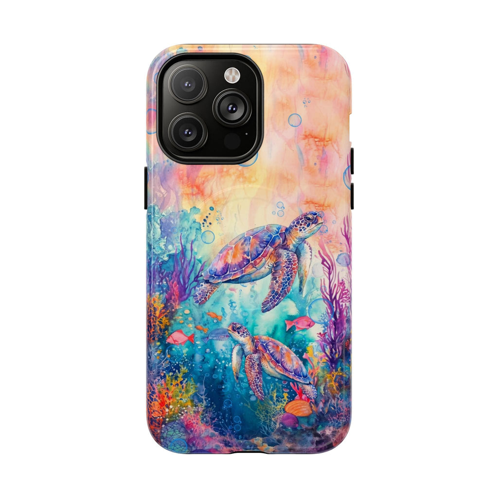 TWO SEA TURTLES UNDERSEA MAGNETIC PHONE CASE  - TLHN1805264