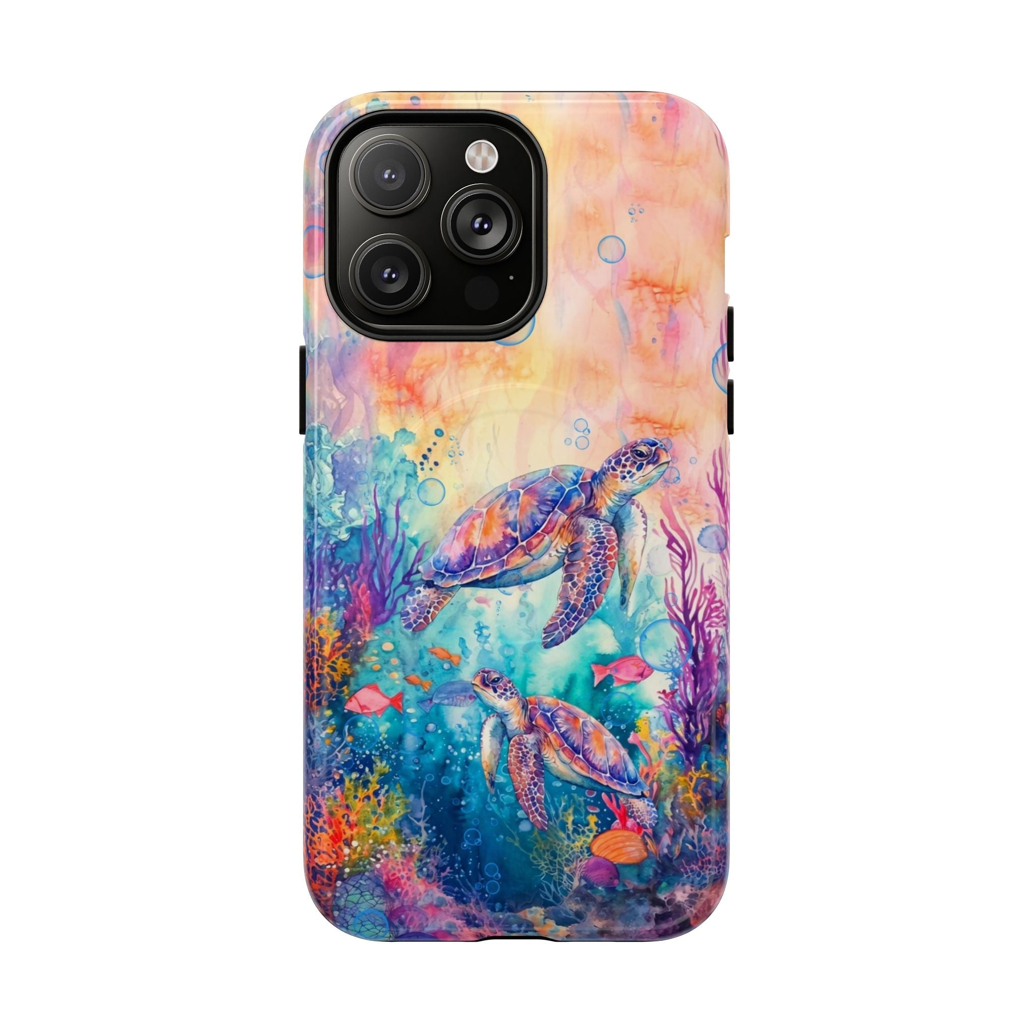 TWO SEA TURTLES UNDERSEA MAGNETIC PHONE CASE  - TLHN1805264