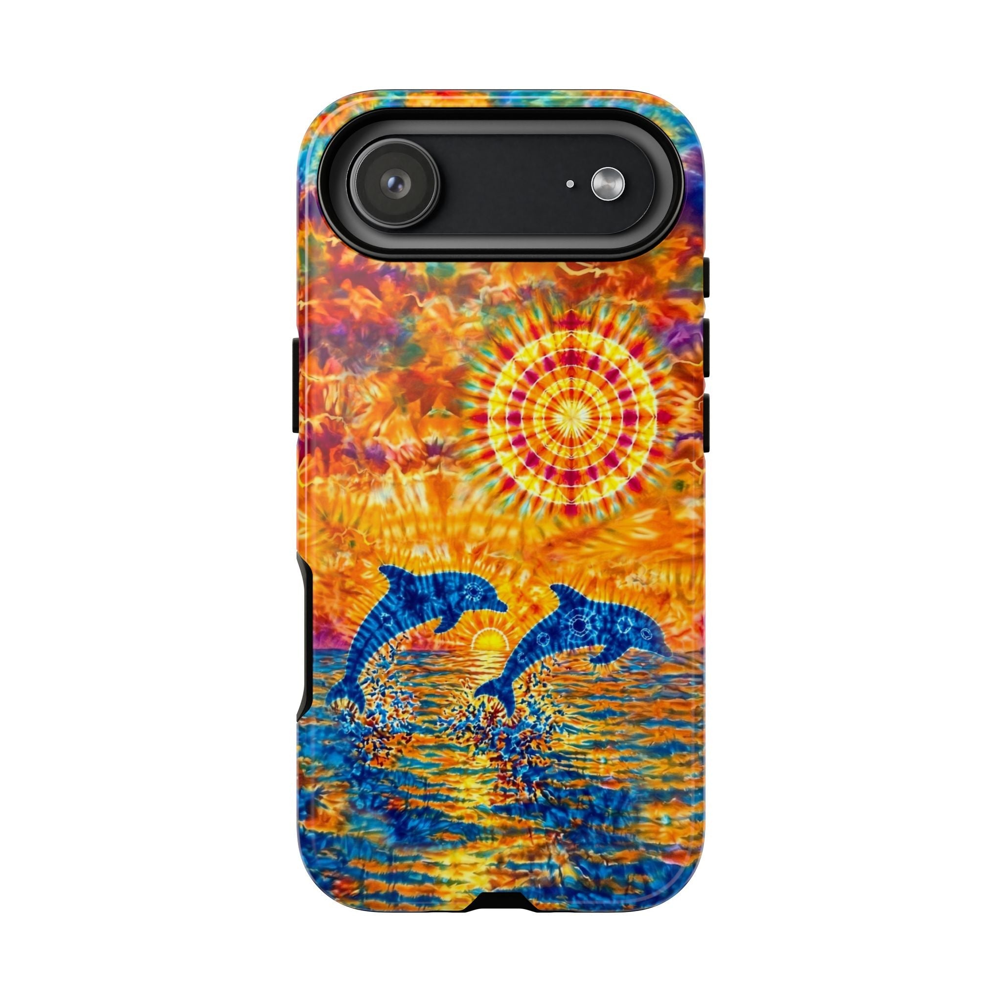 TWO DOLPHINS SUNSET WATERCOLOR PATTERN  PHONE CASE   - TLHN1205264