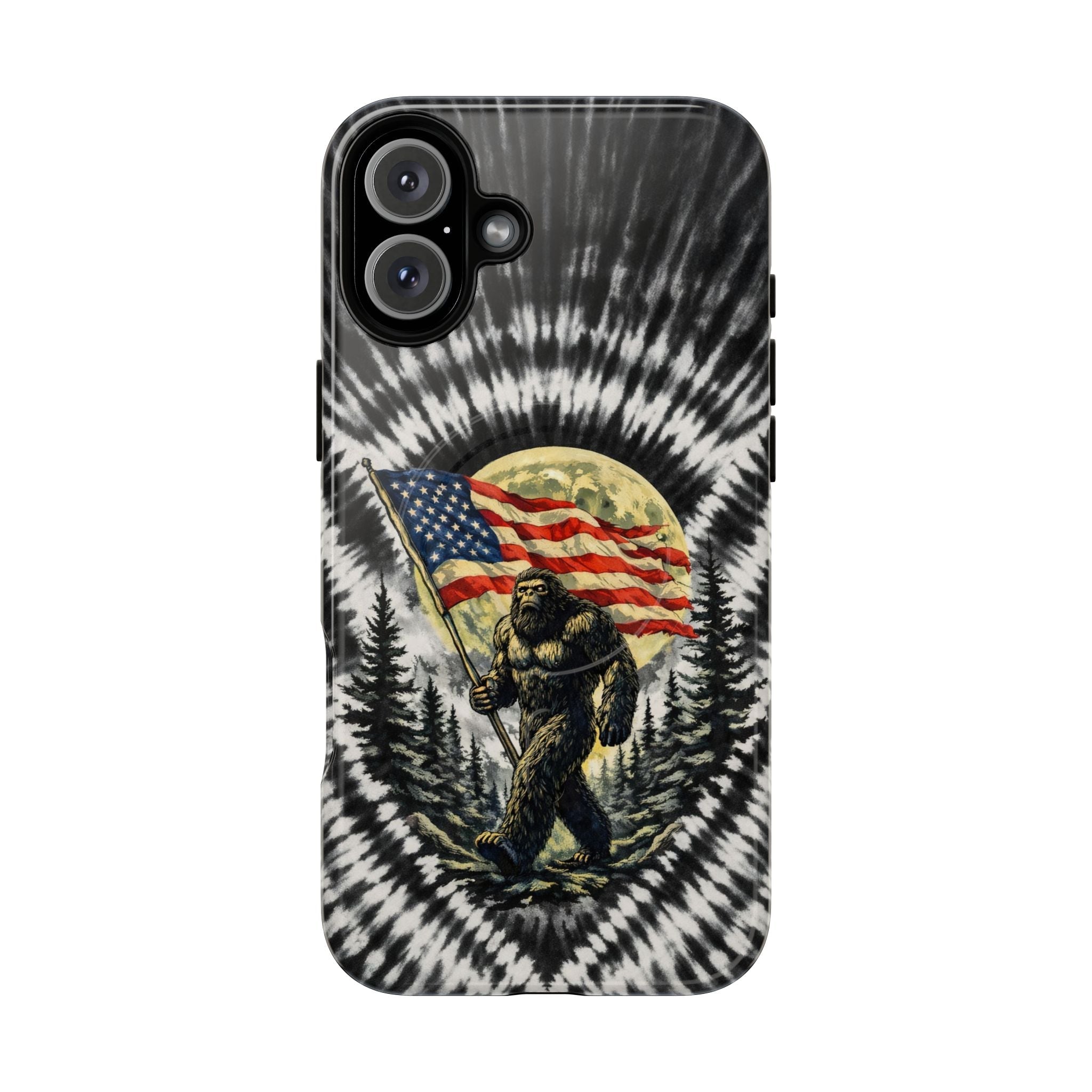 BIGFOOT WITH FLAG MOON SWIRL MAGNETIC PHONE CASE  - TLNT0805261