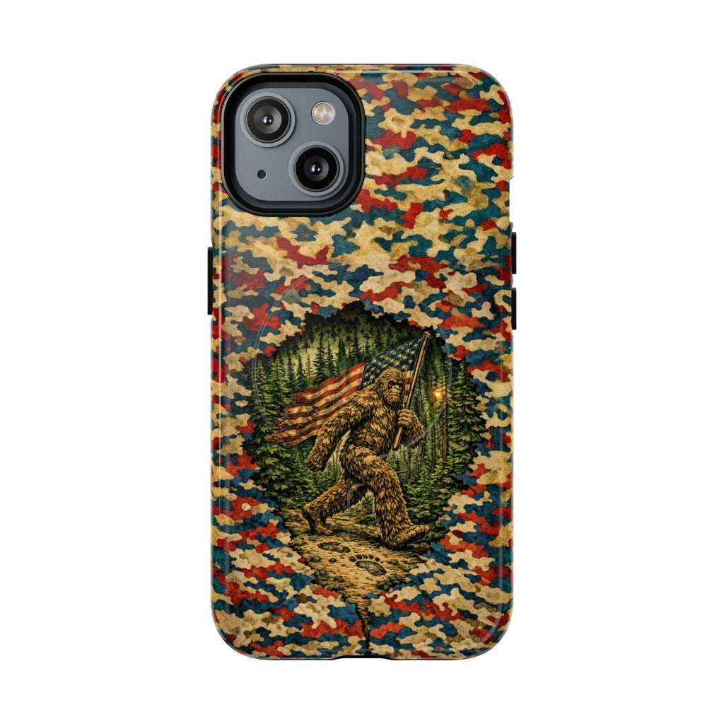 BIGFOOT WITH FLAG CAMOUFLAGE MAGNETIC PHONE CASE  - TLNT1305261