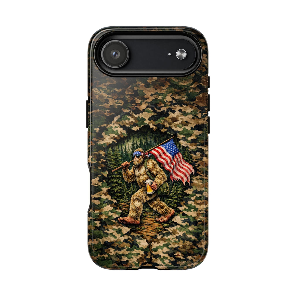 BIGFOOT WITH FLAG CAMOUFLAGE MAGNETIC PHONE CASE - TLNT2004261