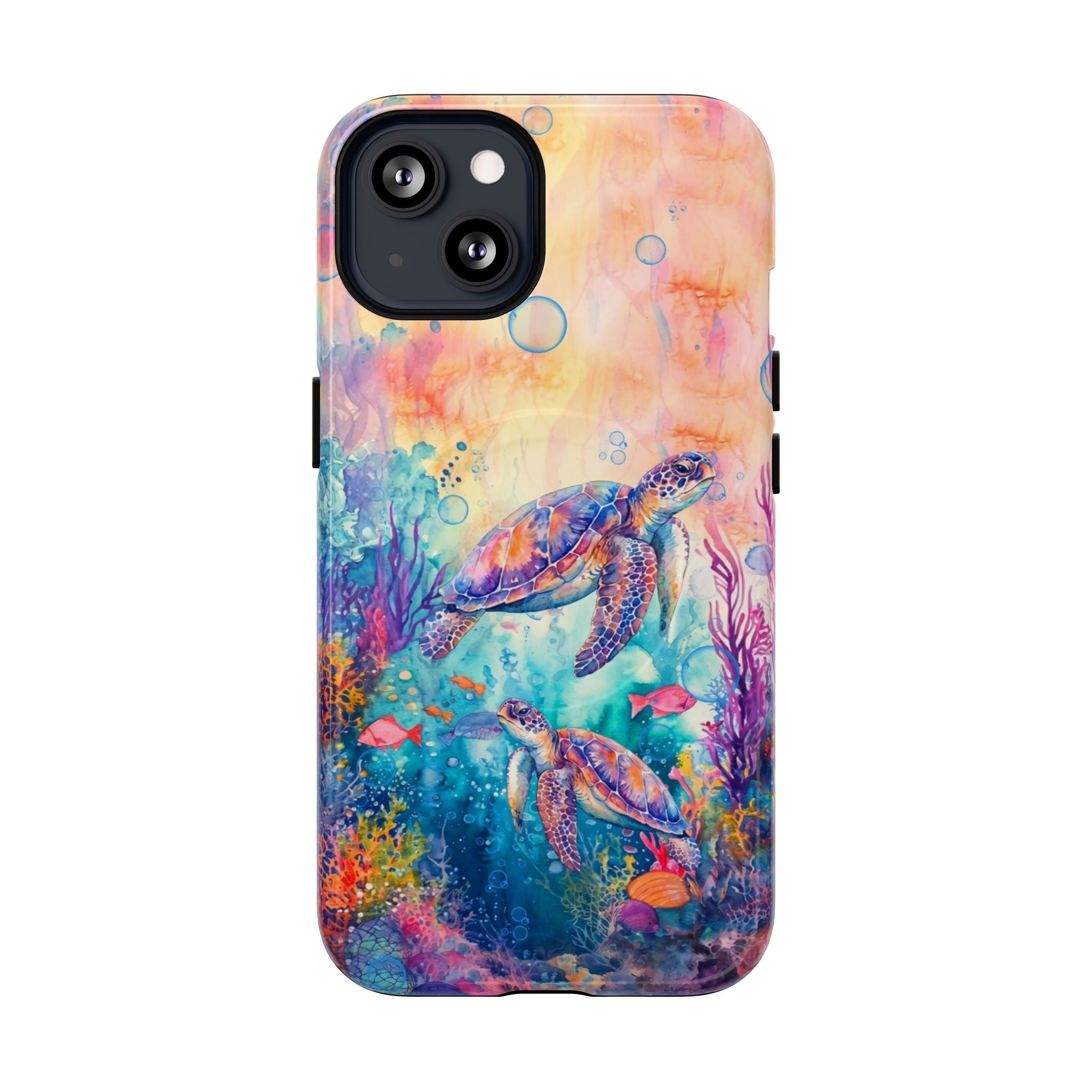 TWO SEA TURTLES UNDERSEA MAGNETIC PHONE CASE  - TLHN1805264