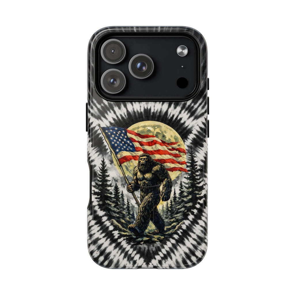 BIGFOOT WITH FLAG MOON SWIRL MAGNETIC PHONE CASE  - TLNT0805261