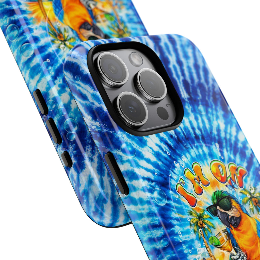 I'M ON ISLAND TIME PARROT  MAGNETIC PHONE CASE  - TLHG1604261
