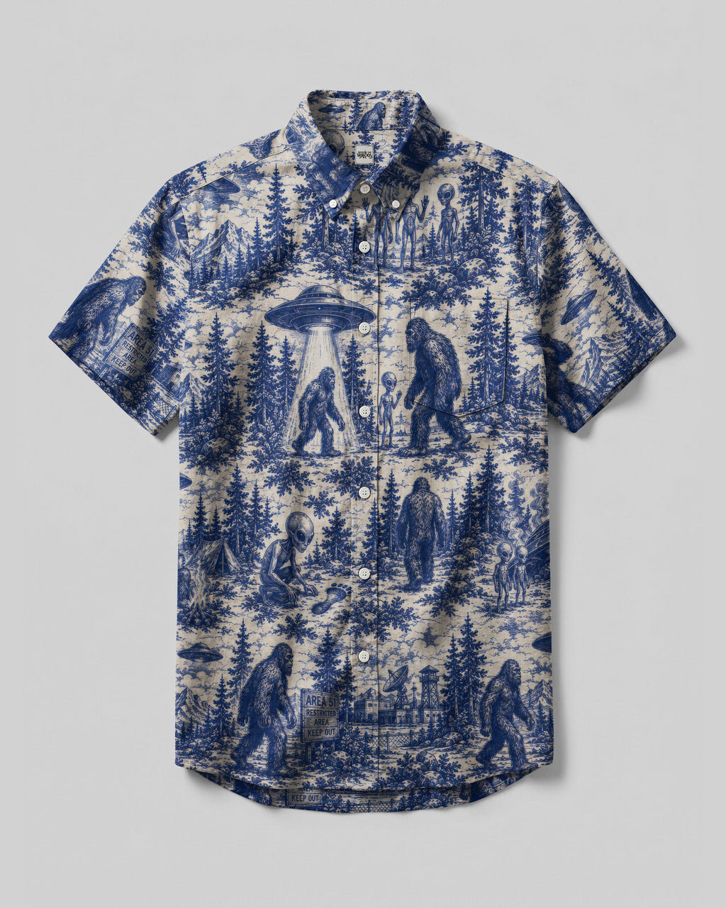 BIGFOOT ALIEN BUTTON-DOWN COLLAR SHIRT  - TLTW0206263