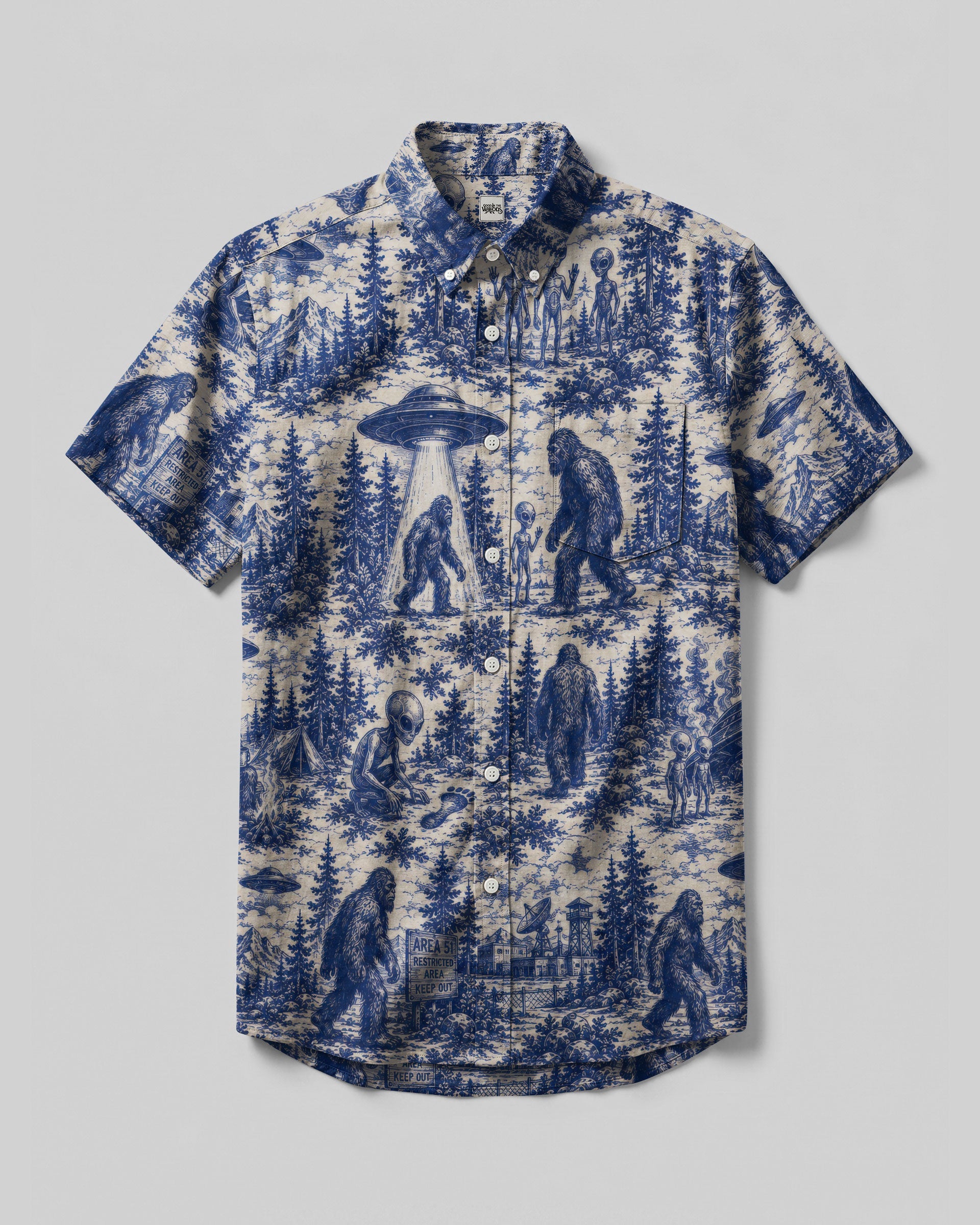 BIGFOOT ALIEN BUTTON-DOWN COLLAR SHIRT  - TLTW0206263
