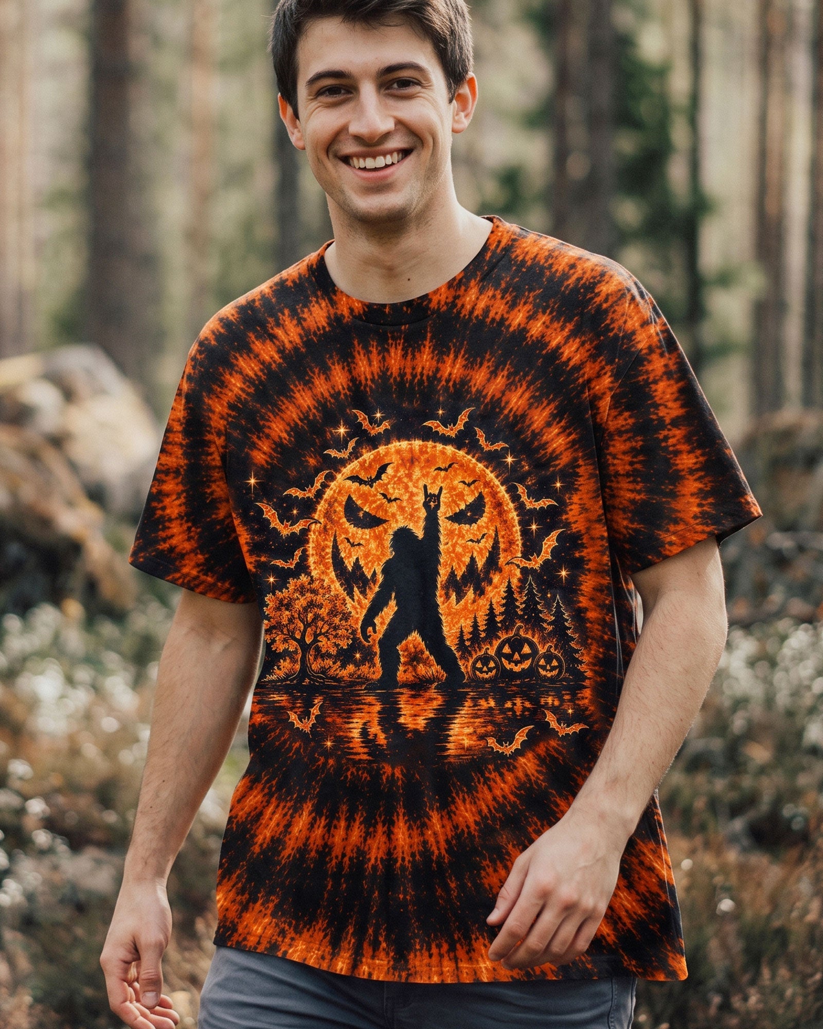 HELLO DARKNESS MY OLD FRIEND BIGFOOT HALLOWEEN ALL OVER PRINT - TLTW1707263