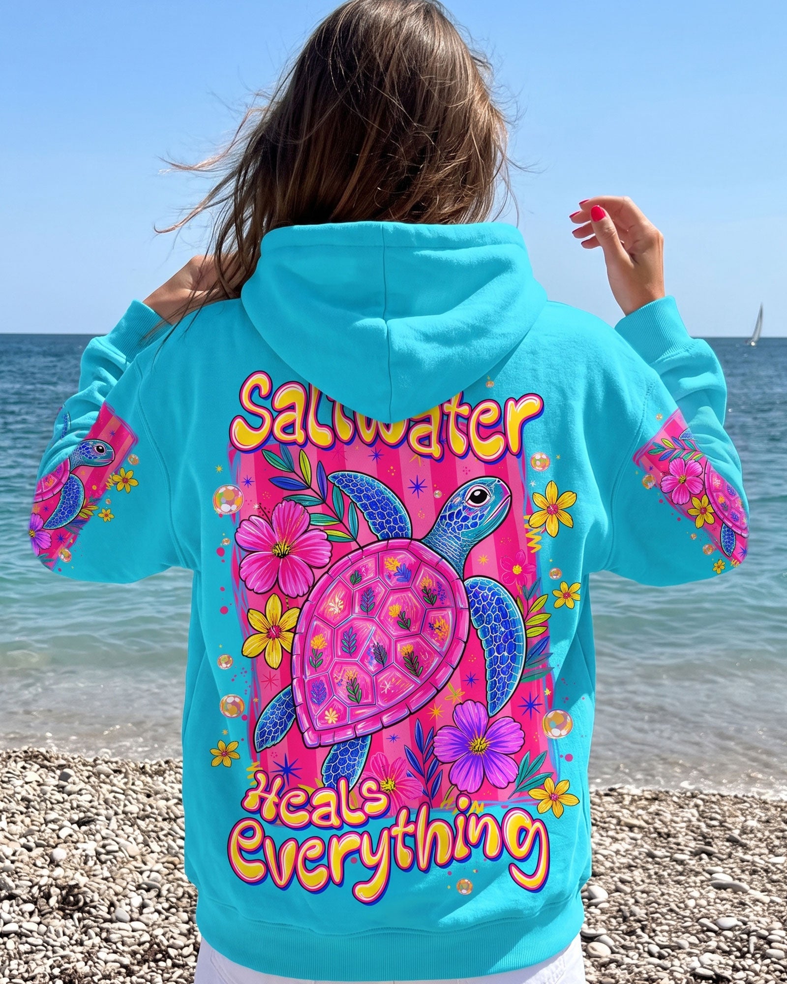 SALTWATER HEALS EVERYTHING TURTLE ALL OVER PRINT  - TLTW1307262
