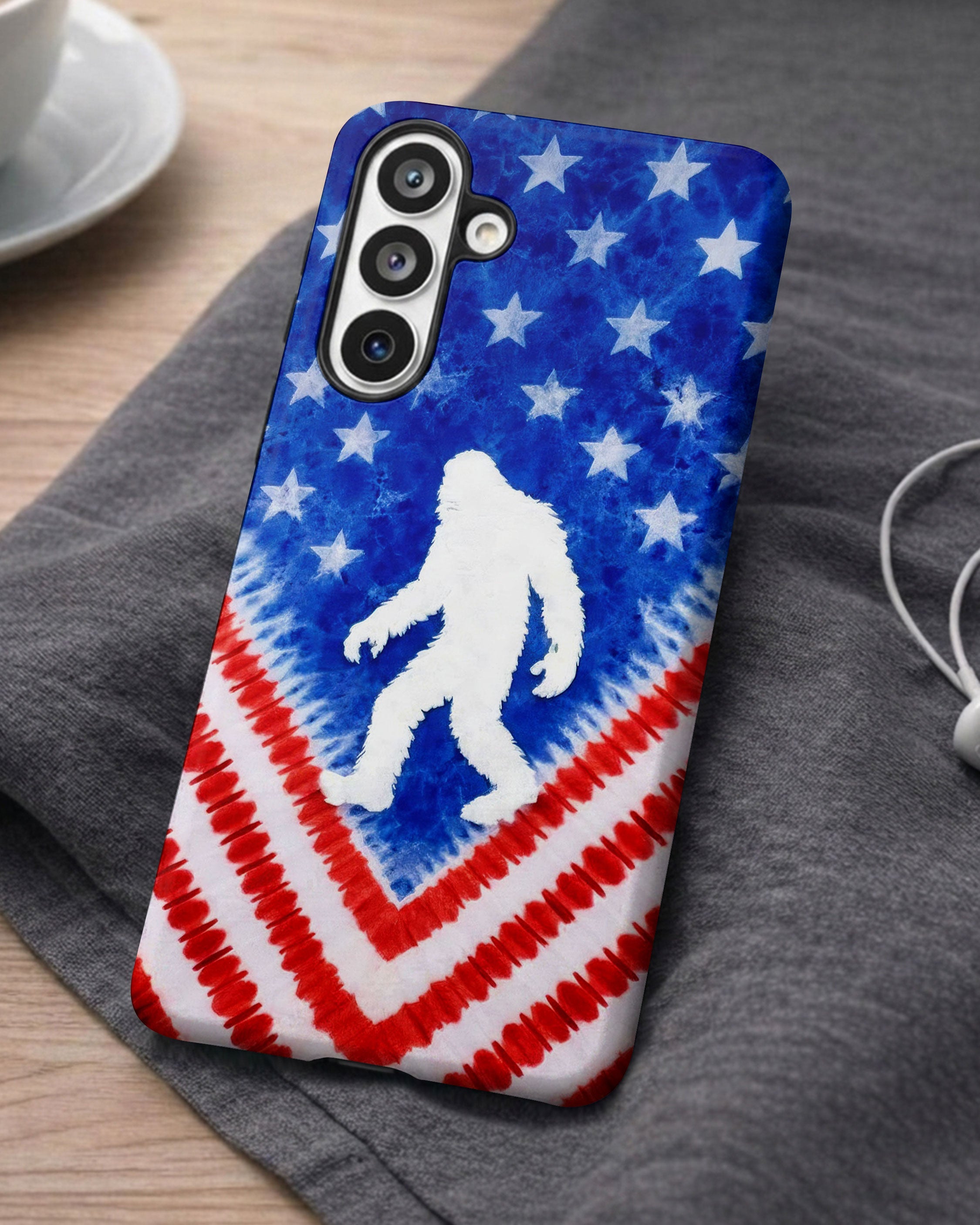 BIGFOOT FLAG RED WHITE & BLUE SWIRL PHONE CASE  - TLTW2105265