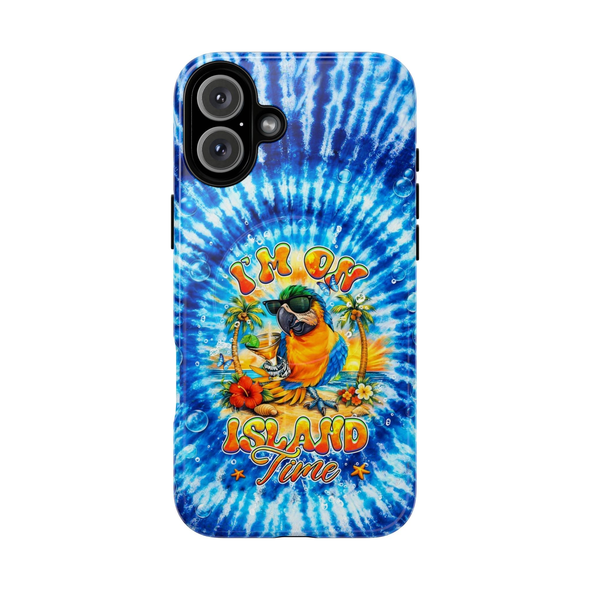 I'M ON ISLAND TIME PARROT  MAGNETIC PHONE CASE  - TLHG1604261