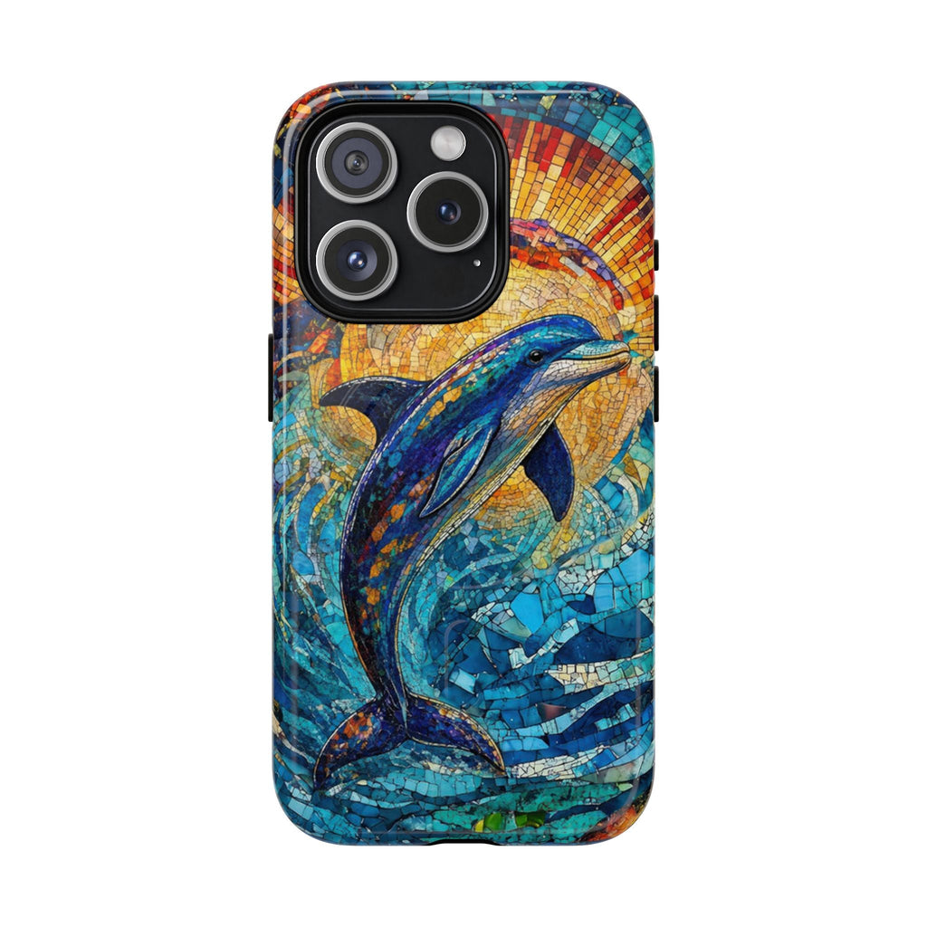 DOLPHIN STAINED GLASS MAGNETIC PHONE CASE  - TLTW1305265