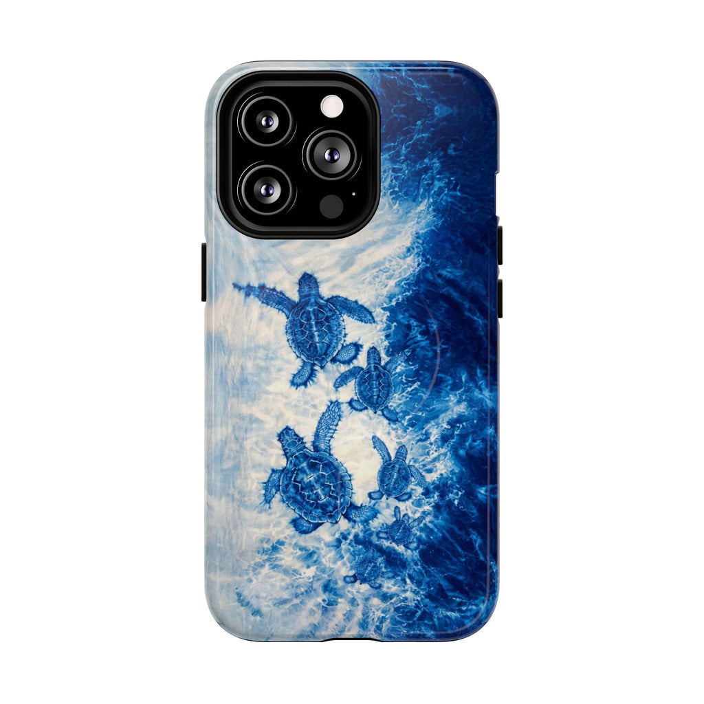 SEA TURTLE FAMILY WAVES MAGNETIC PHONE CASE  - TLTW1704264