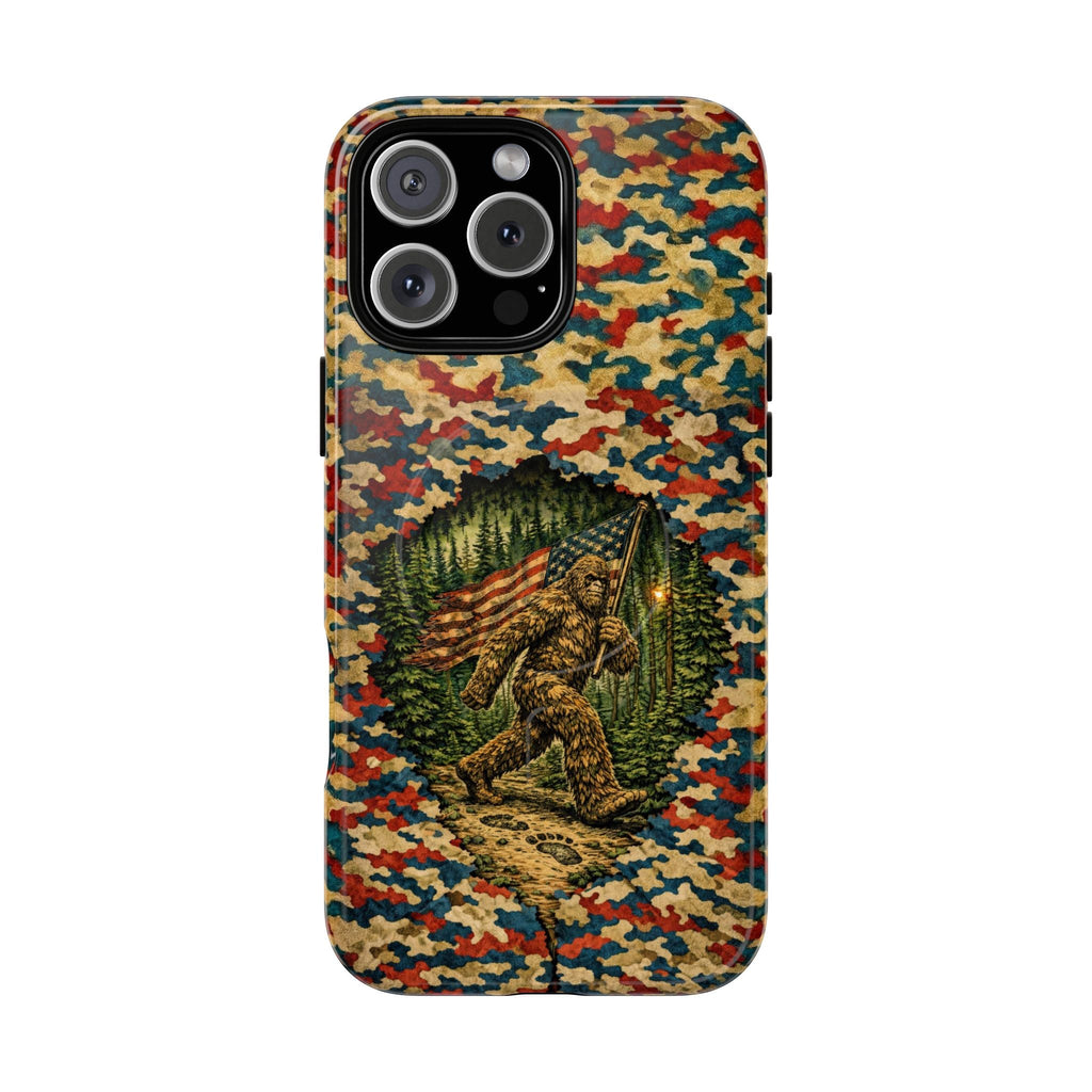 BIGFOOT WITH FLAG CAMOUFLAGE MAGNETIC PHONE CASE  - TLNT1305261