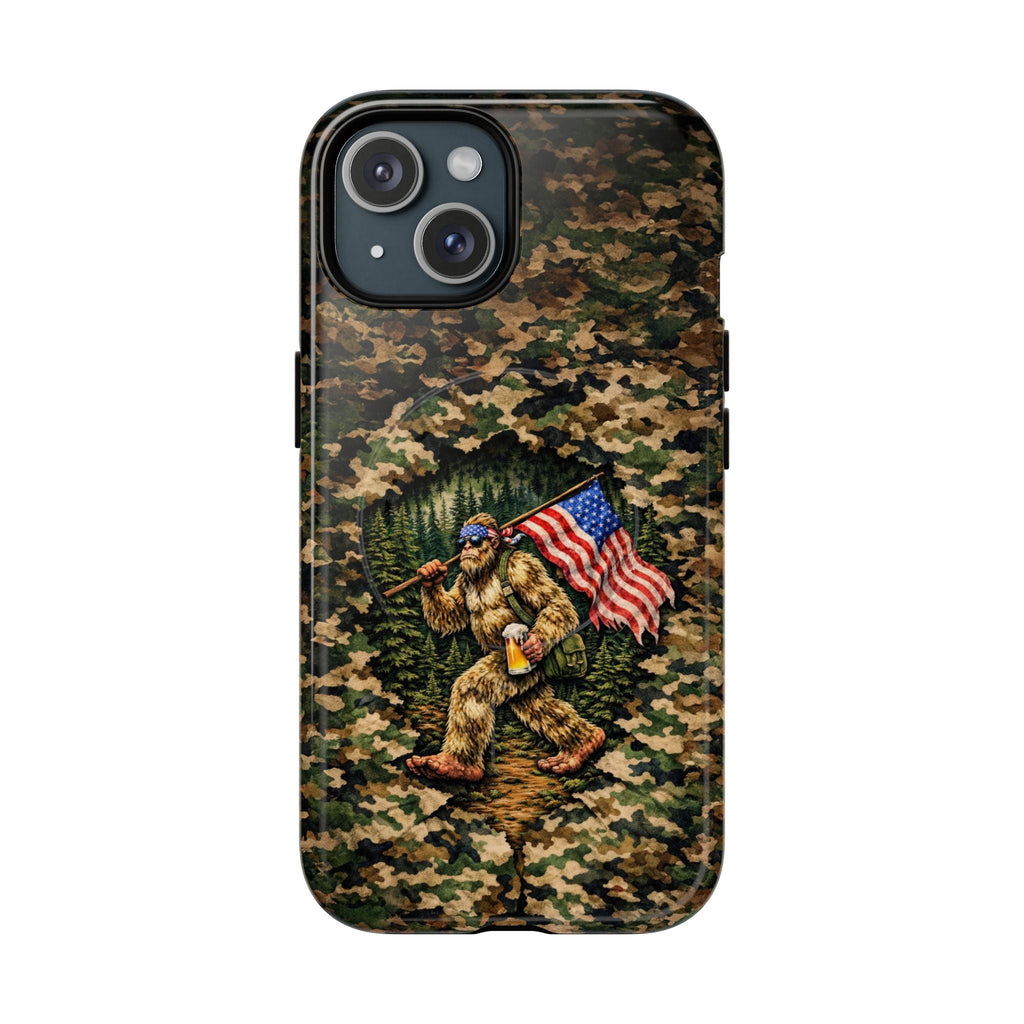 BIGFOOT WITH FLAG CAMOUFLAGE MAGNETIC PHONE CASE - TLNT2004261