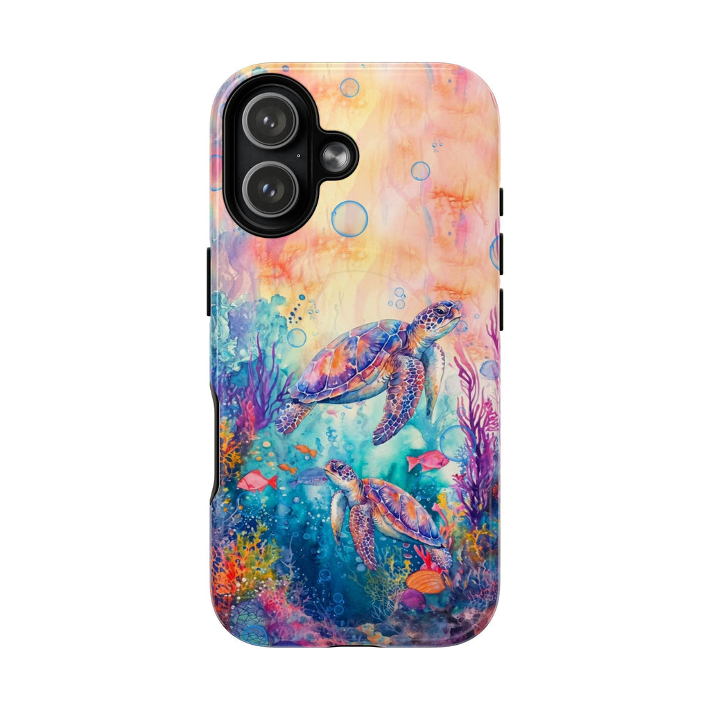 TWO SEA TURTLES UNDERSEA MAGNETIC PHONE CASE  - TLHN1805264