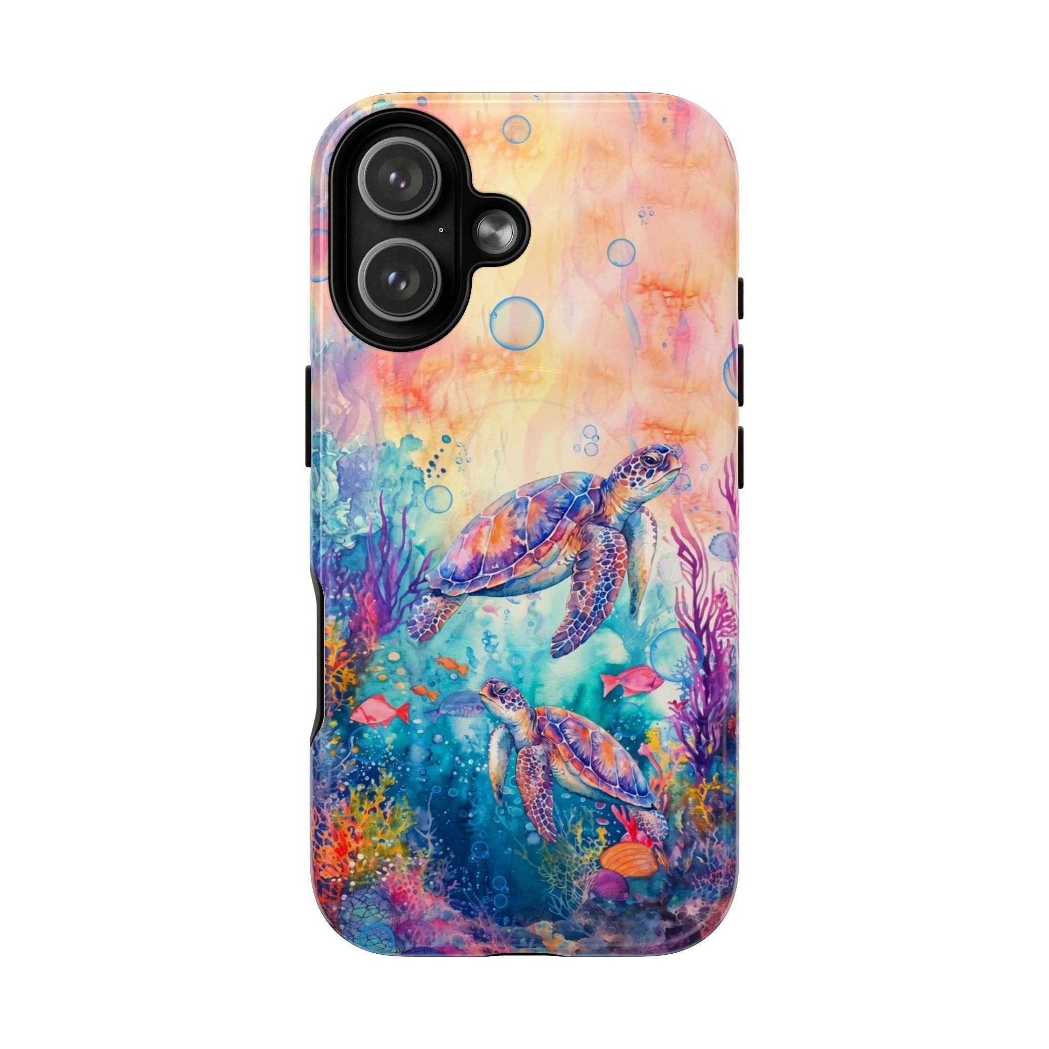 TWO SEA TURTLES UNDERSEA MAGNETIC PHONE CASE  - TLHN1805264