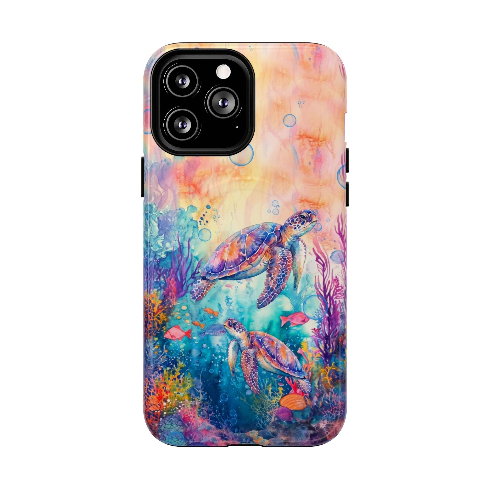 TWO SEA TURTLES UNDERSEA MAGNETIC PHONE CASE  - TLHN1805264