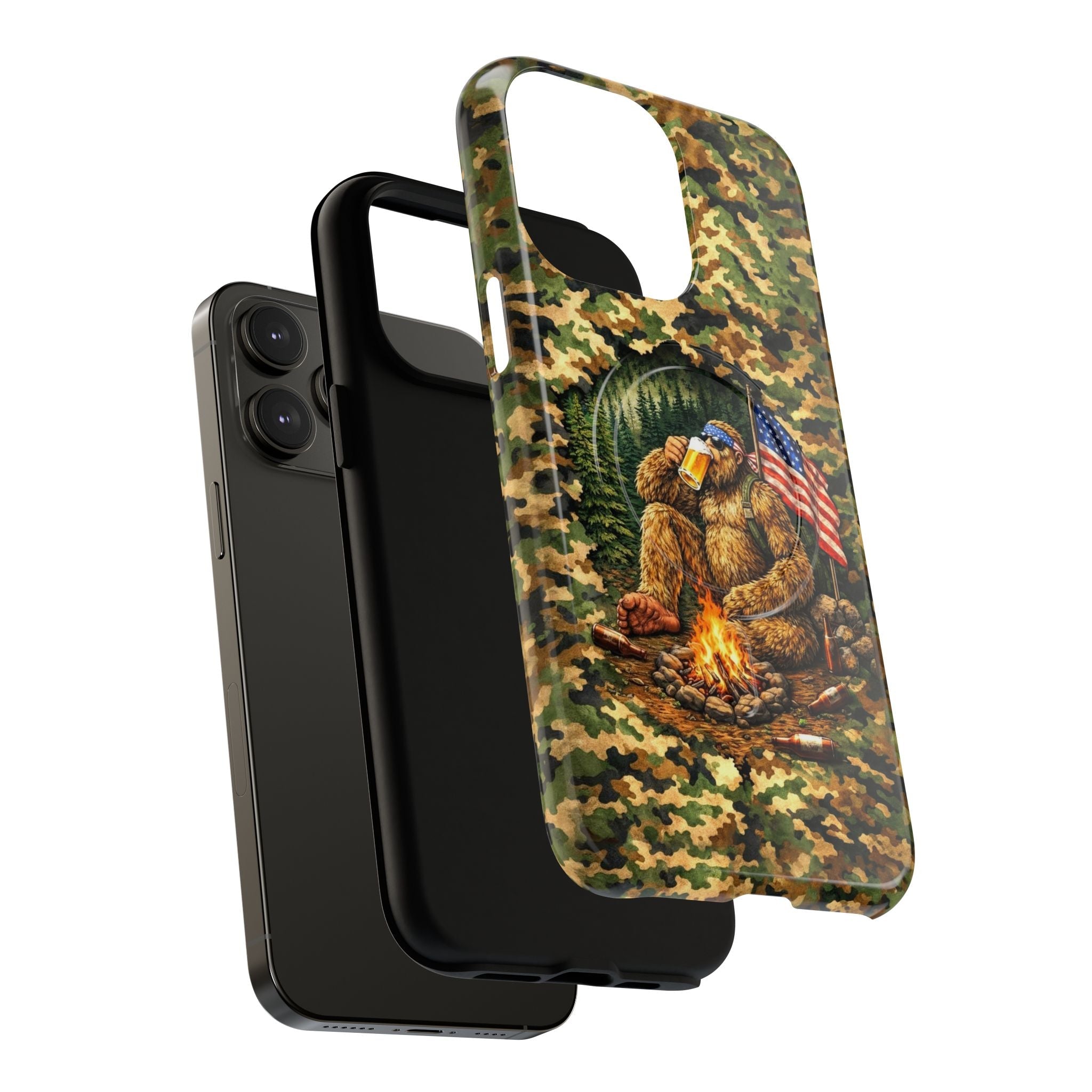 BIGFOOT CAMPFIRE CAMOUFLAGE MAGNETIC PHONE CASE   - TLHN1604264