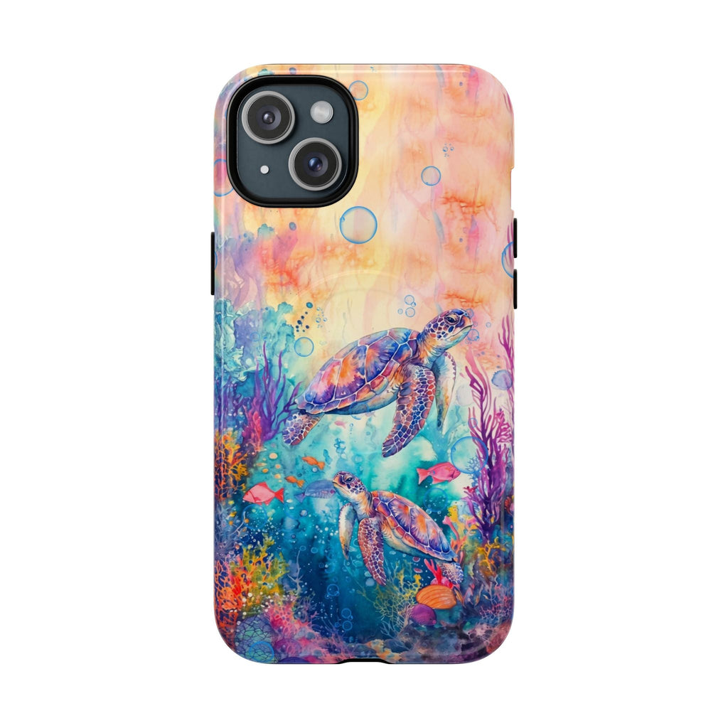 TWO SEA TURTLES UNDERSEA MAGNETIC PHONE CASE  - TLHN1805264