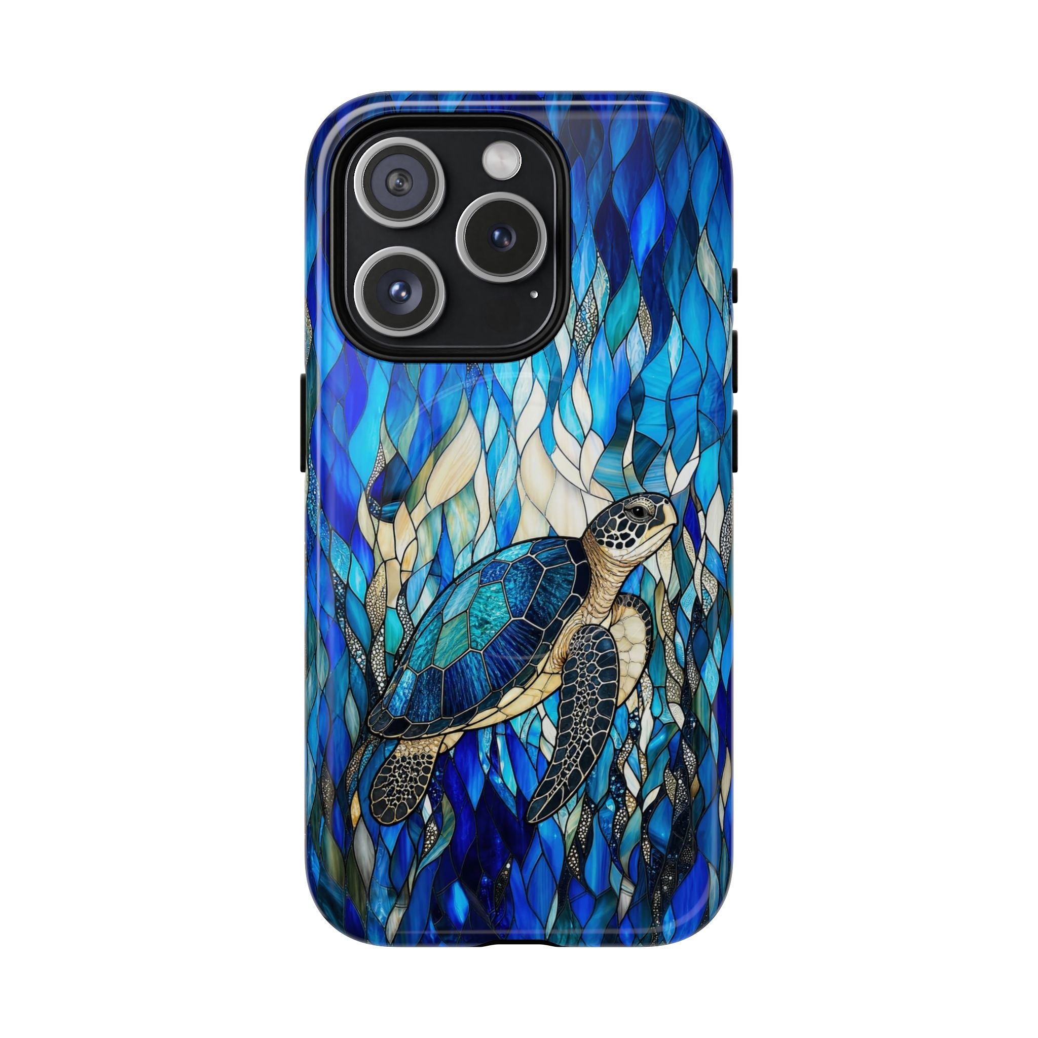 SEA TURTLE SWIMMING STAINED GLASS MAGNETIC PHONE CASE  - TLNT0505261