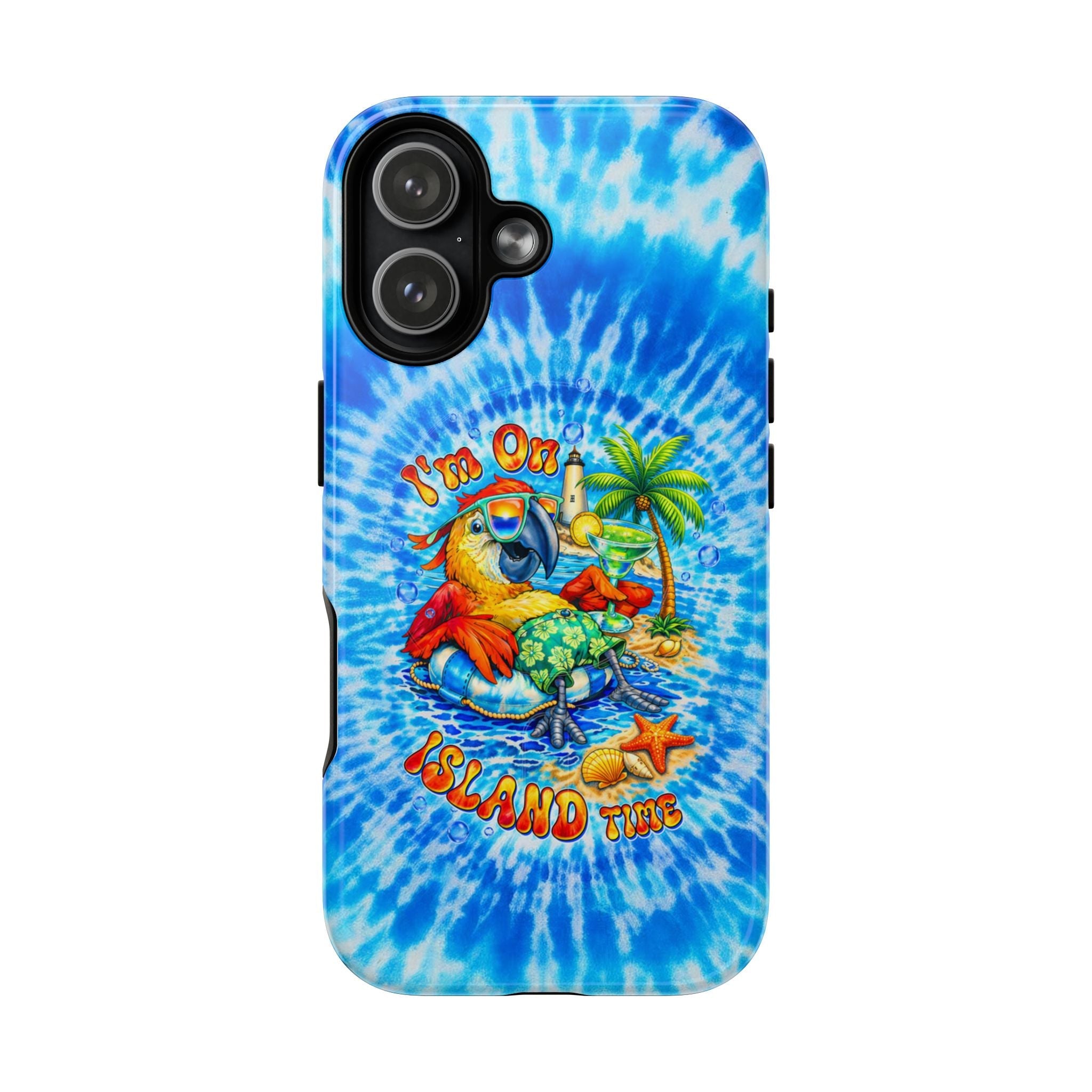 I'M ON ISLAND TIME PARROT SWIRL MAGNETIC PHONE CASE   - TLTW1304262