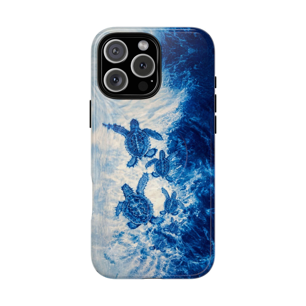 SEA TURTLE FAMILY WAVES MAGNETIC PHONE CASE  - TLTW1704264