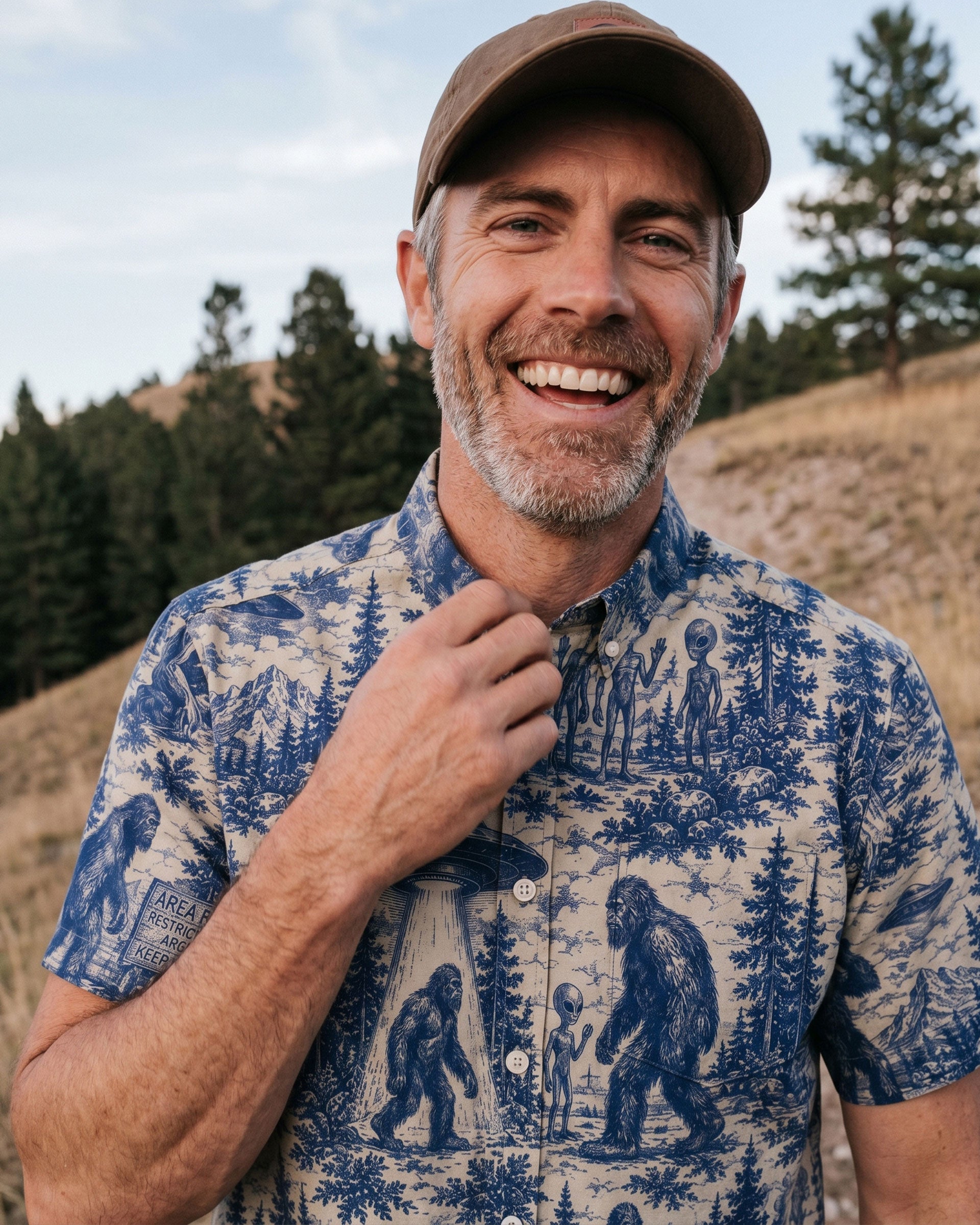 BIGFOOT ALIEN BUTTON-DOWN COLLAR SHIRT  - TLTW0206263