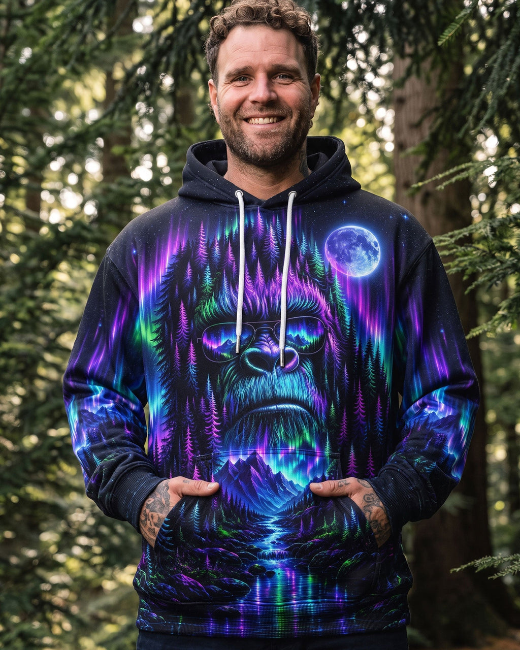 BIGFOOT WILDERNESS MOONLIT AURORA ALL OVER PRINT  - TLTW0807263