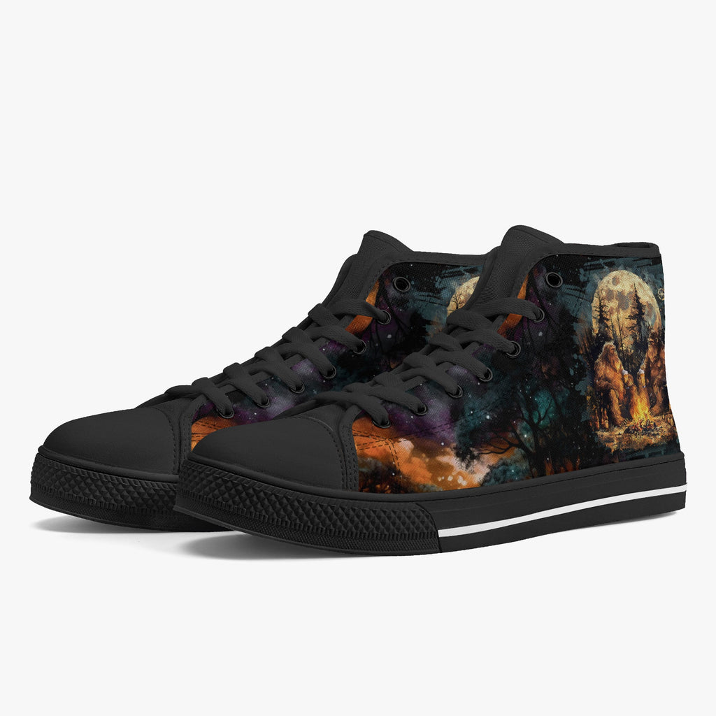 MAKING MEMORIES ONE CAMPFIRE AT A TIME BIGFOOT HIGH TOP CANVAS SHOES - TLNO2409245 jet
