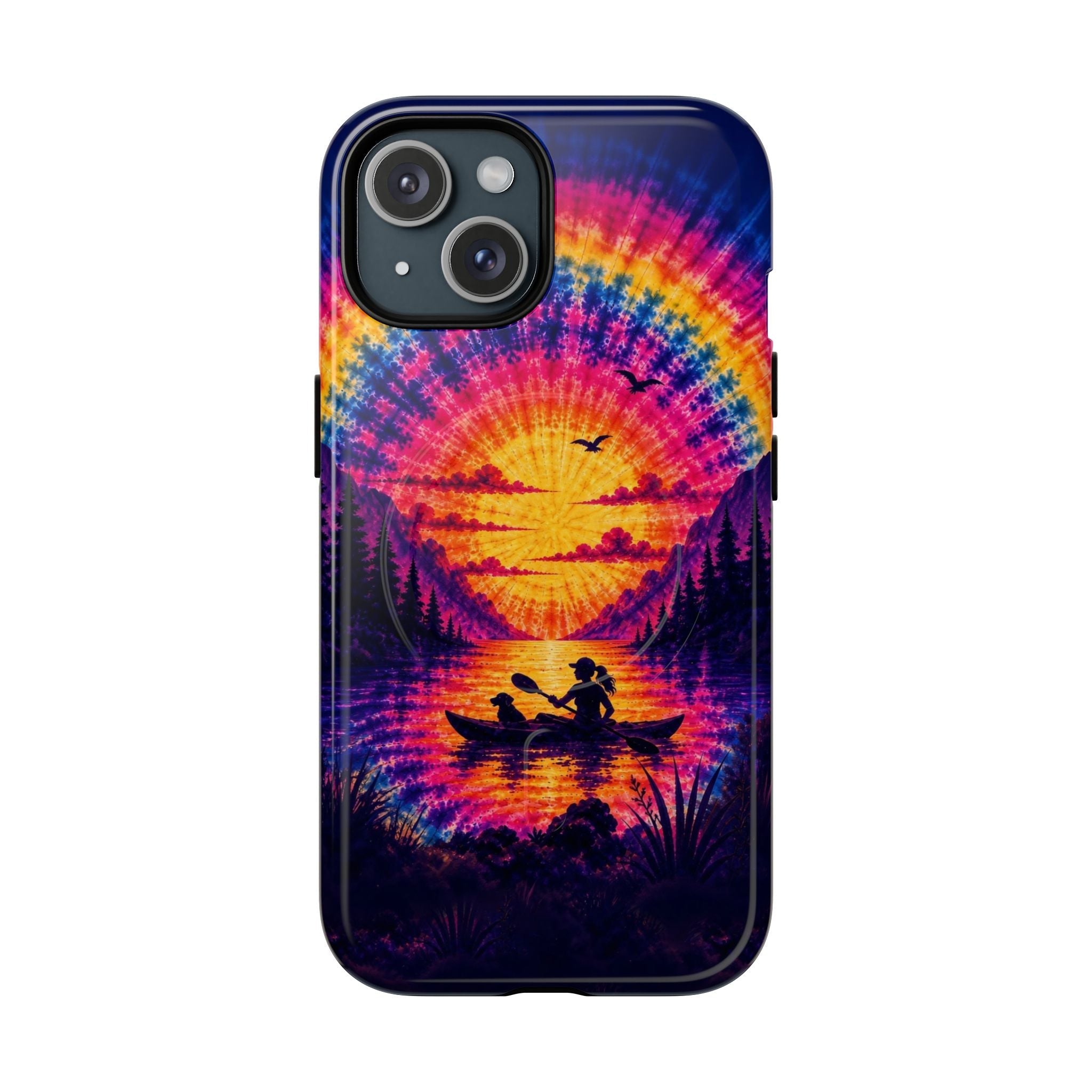 KAYAK LAKE DAY WITH DOG SUNSET MAGNETIC PHONE CASE - TLHG2406262