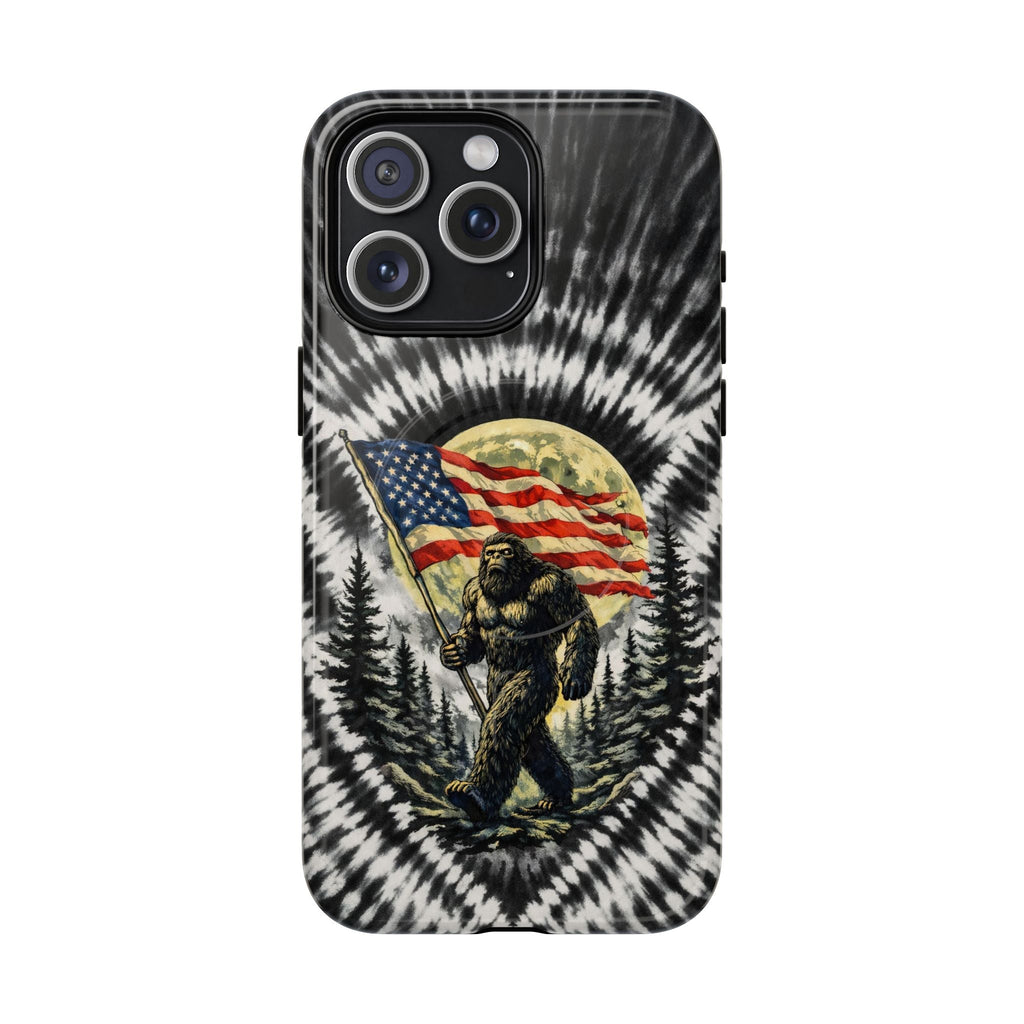 BIGFOOT WITH FLAG MOON SWIRL MAGNETIC PHONE CASE  - TLNT0805261