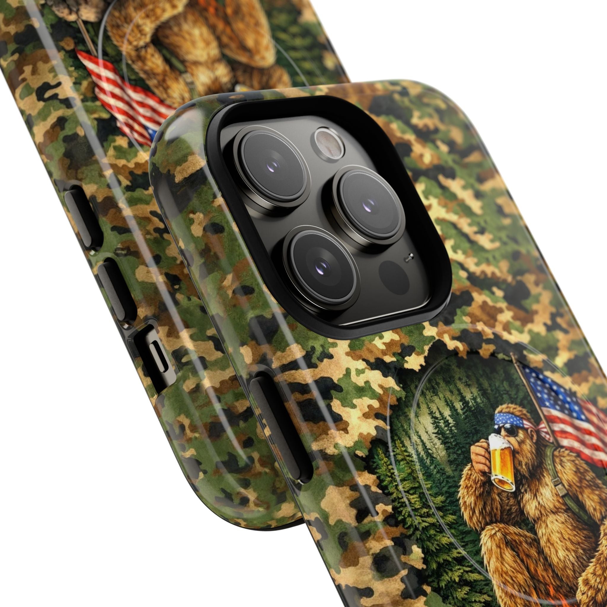 BIGFOOT CAMPFIRE CAMOUFLAGE MAGNETIC PHONE CASE   - TLHN1604264