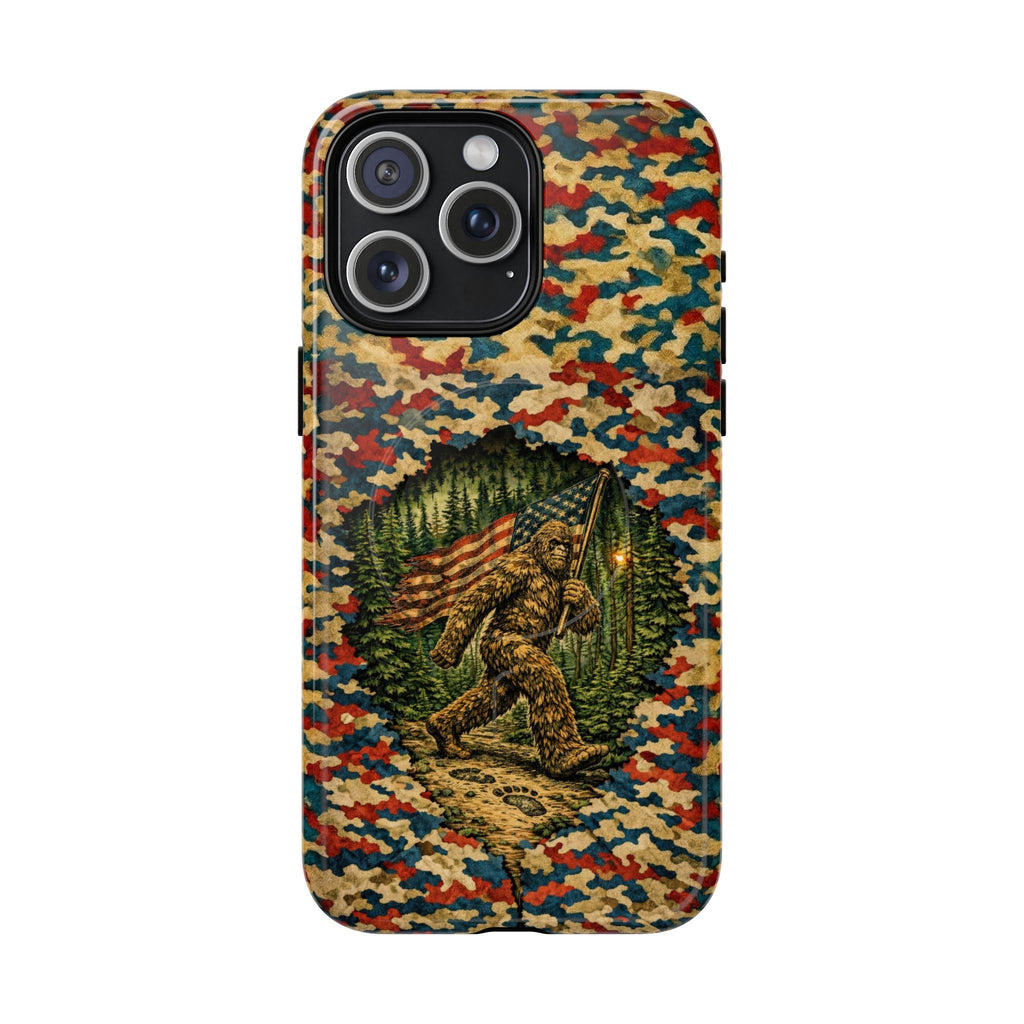 BIGFOOT WITH FLAG CAMOUFLAGE MAGNETIC PHONE CASE  - TLNT1305261