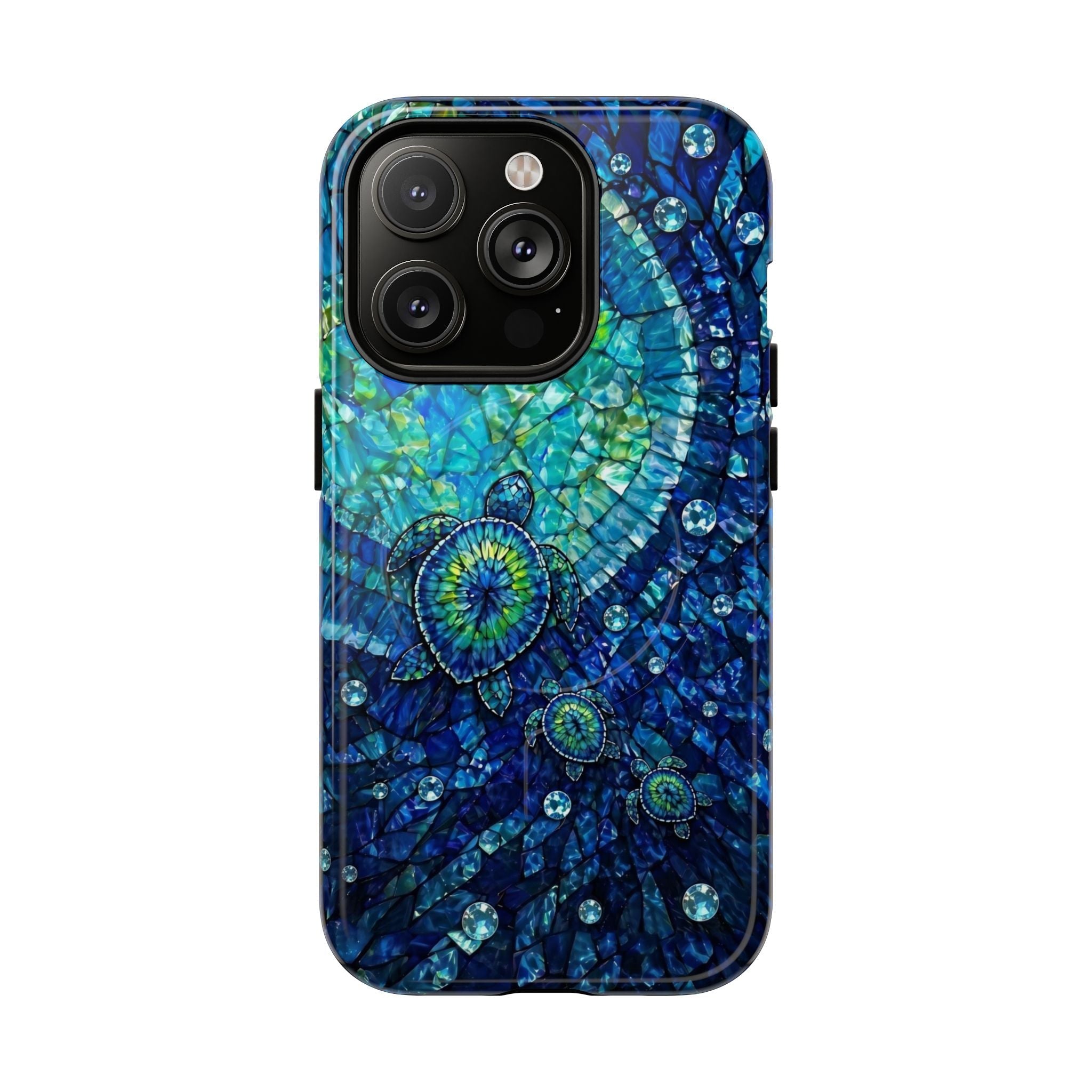 SEA TURTLE BLUE OCEAN STAINED GLASS PATTERN MAGNETIC PHONE CASE  - TLNO2904265