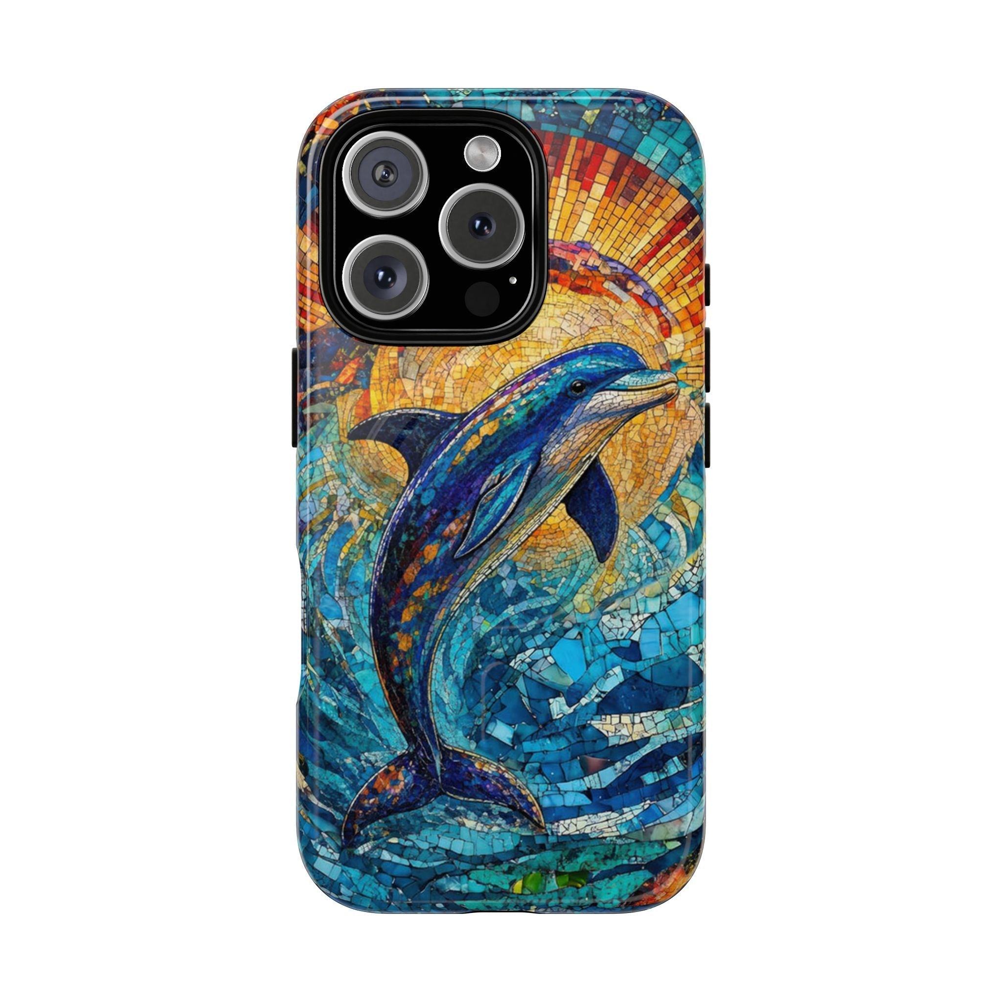 DOLPHIN STAINED GLASS MAGNETIC PHONE CASE  - TLTW1305265