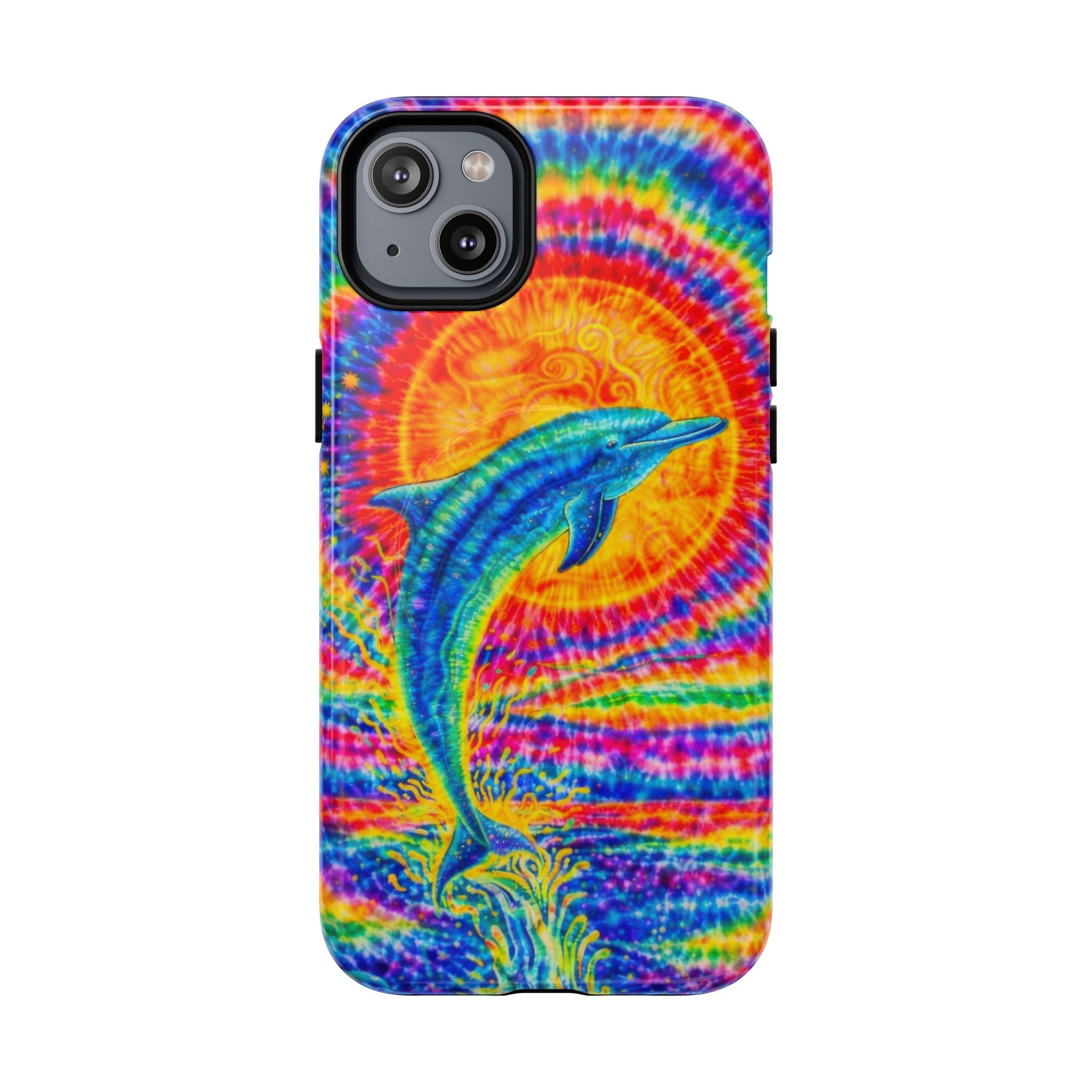 DOLPHIN SUN COLORFUL SWIRL MAGNETIC  PHONE CASE  - TLTW2205261