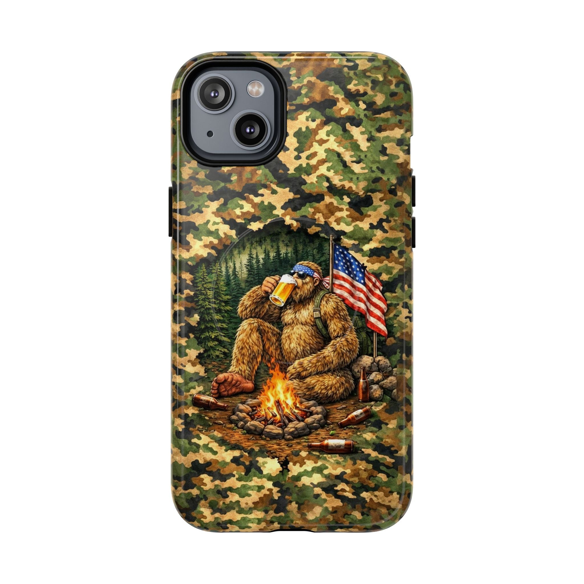 BIGFOOT CAMPFIRE CAMOUFLAGE MAGNETIC PHONE CASE   - TLHN1604264