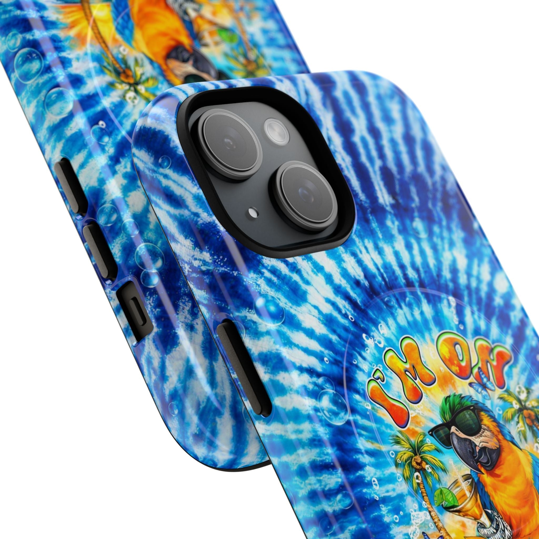 I'M ON ISLAND TIME PARROT  MAGNETIC PHONE CASE  - TLHG1604261