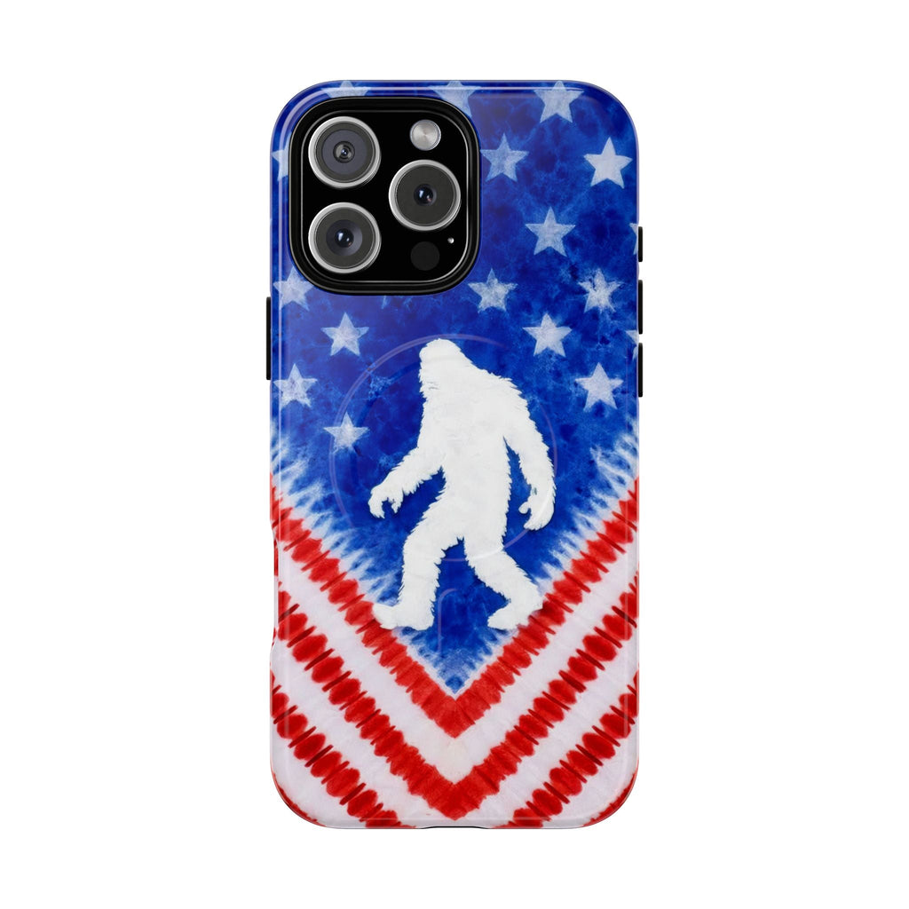 BIGFOOT FLAG RED WHITE & BLUE SWIRL MAGNETIC PHONE CASE  - TLTW2105265
